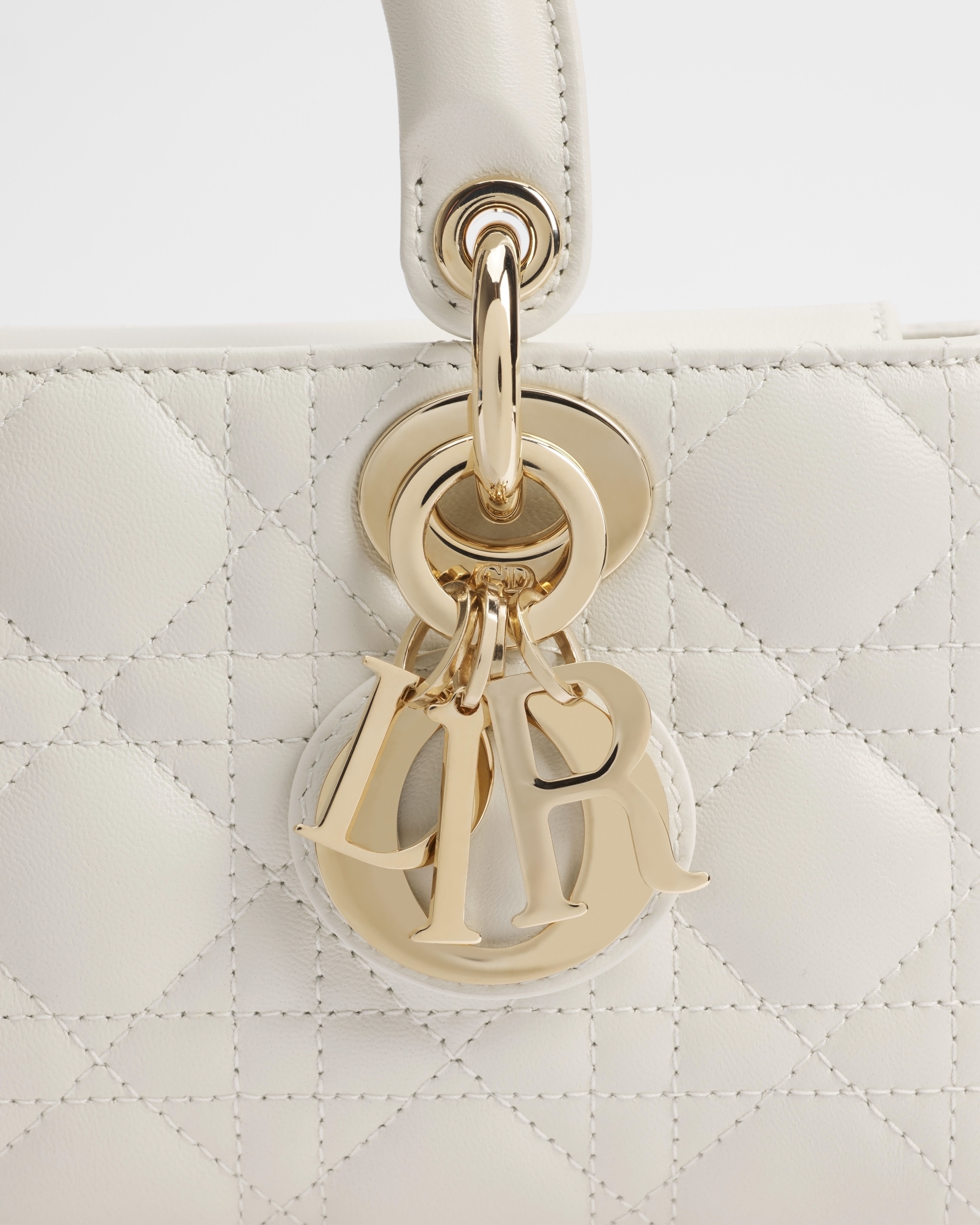 Small Lady D-Joy Bag Latte Cannage Lambskin E09