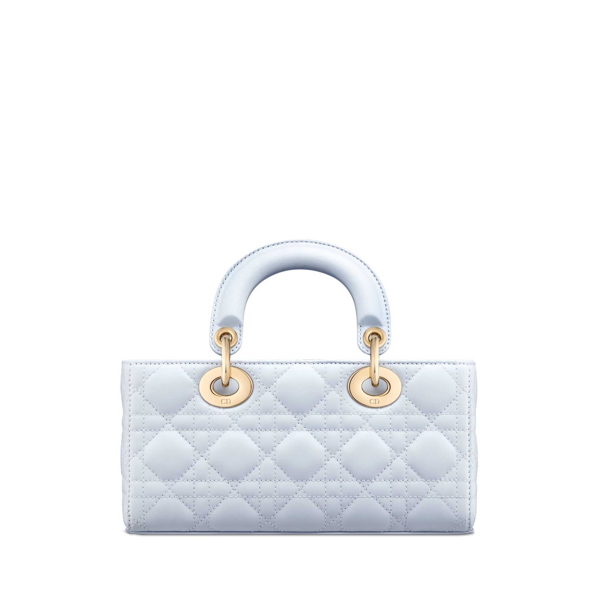 Small Lady D-Joy Bag Shirt Blue Cannage Lambskin E08