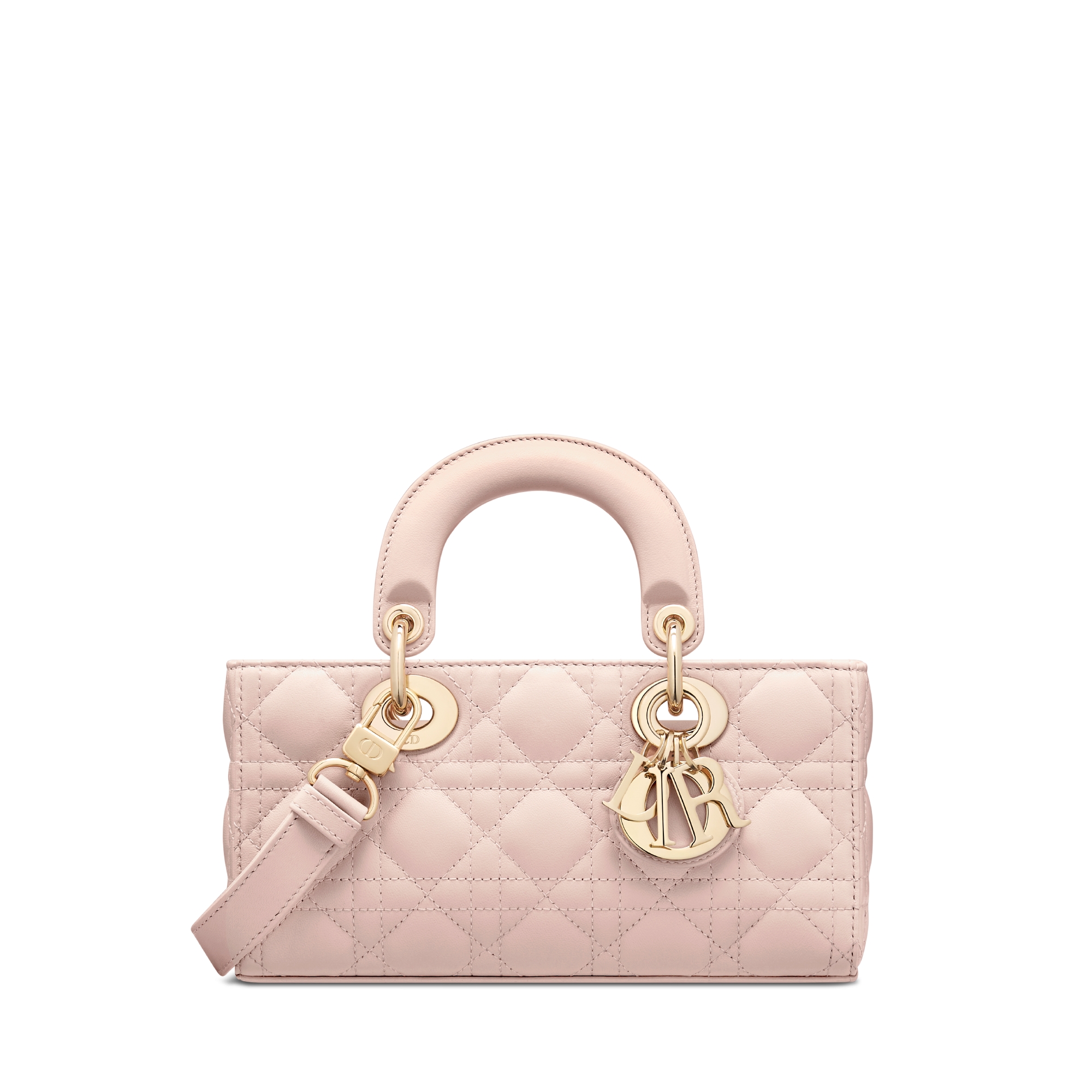 Small Lady D-Joy Bag Powder Pink Cannage Lambskin E01