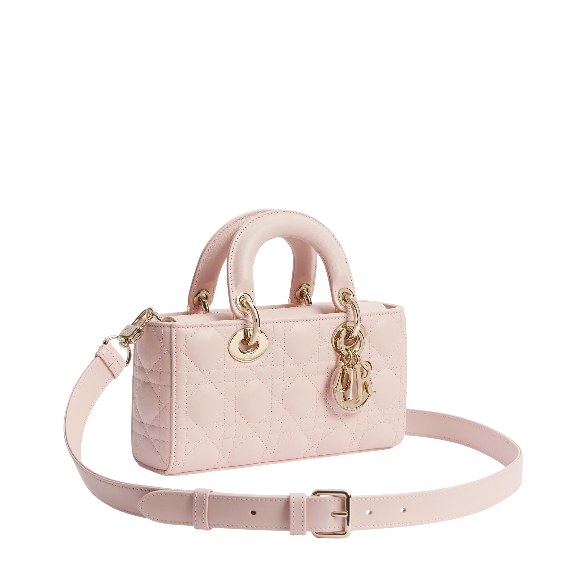 Small Lady D-Joy Bag Powder Pink Cannage Lambskin E03