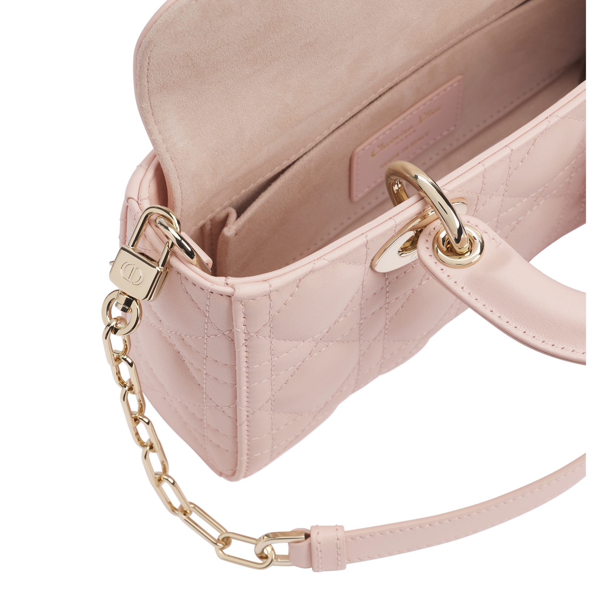 Small Lady D-Joy Bag Powder Pink Cannage Lambskin E06