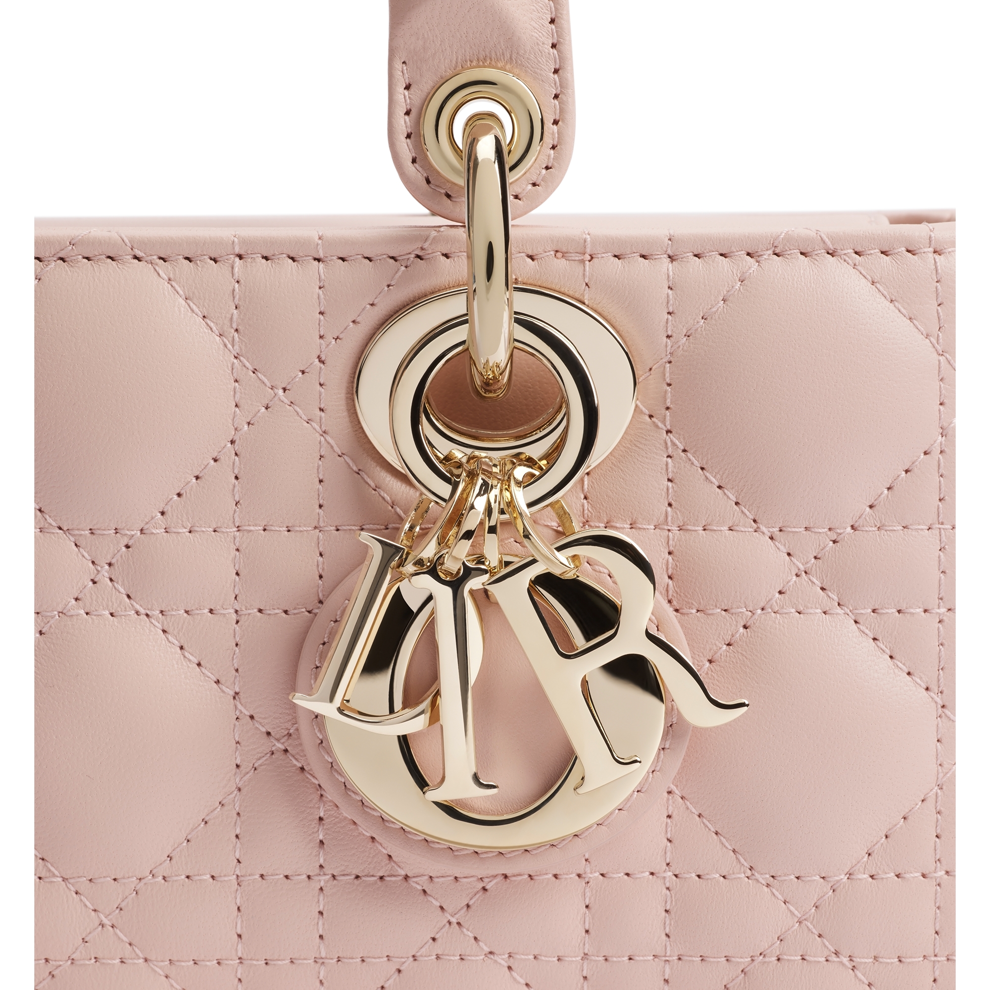 Small Lady D-Joy Bag Powder Pink Cannage Lambskin E09