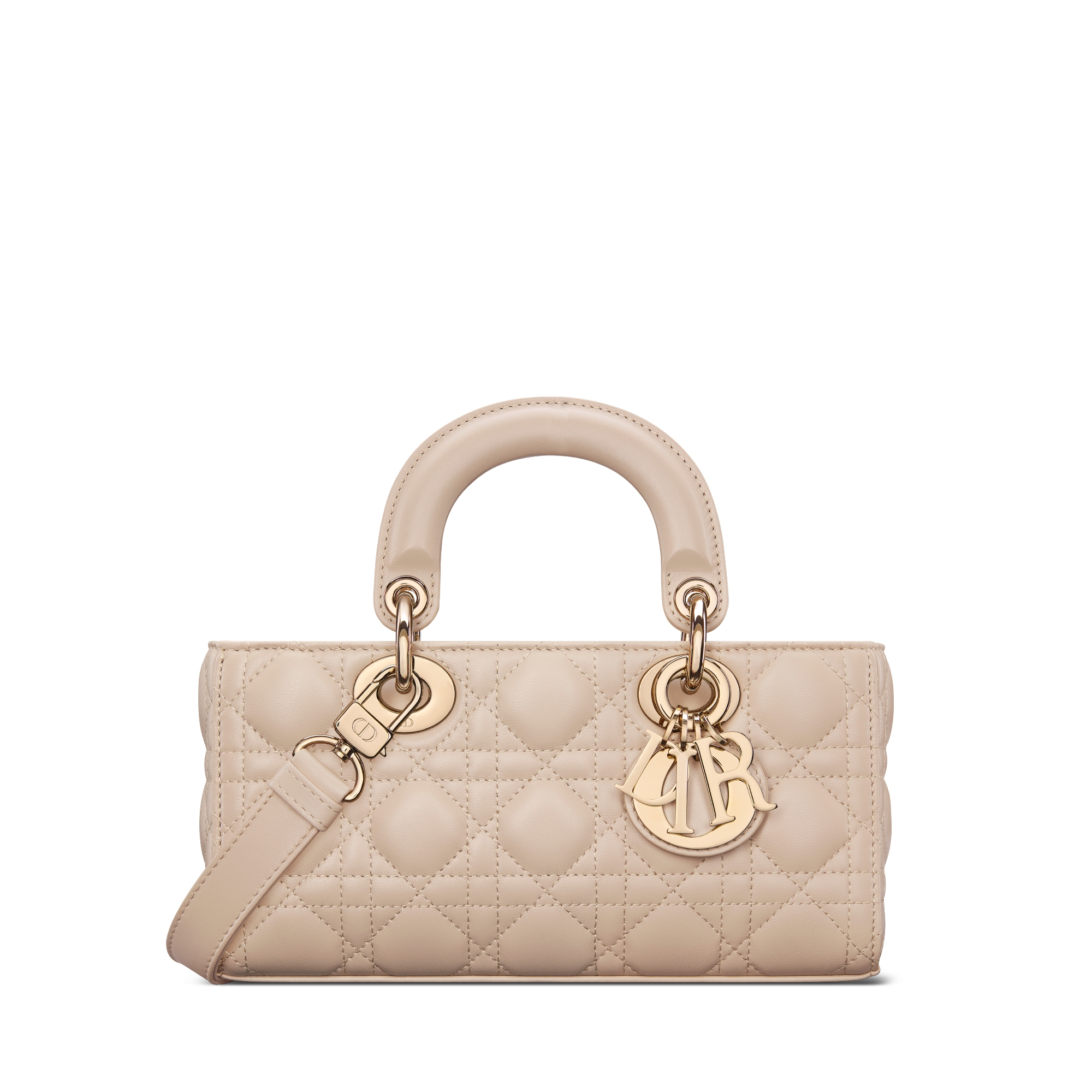 Small Lady D-Joy Bag Powder Beige Cannage Lambskin E01