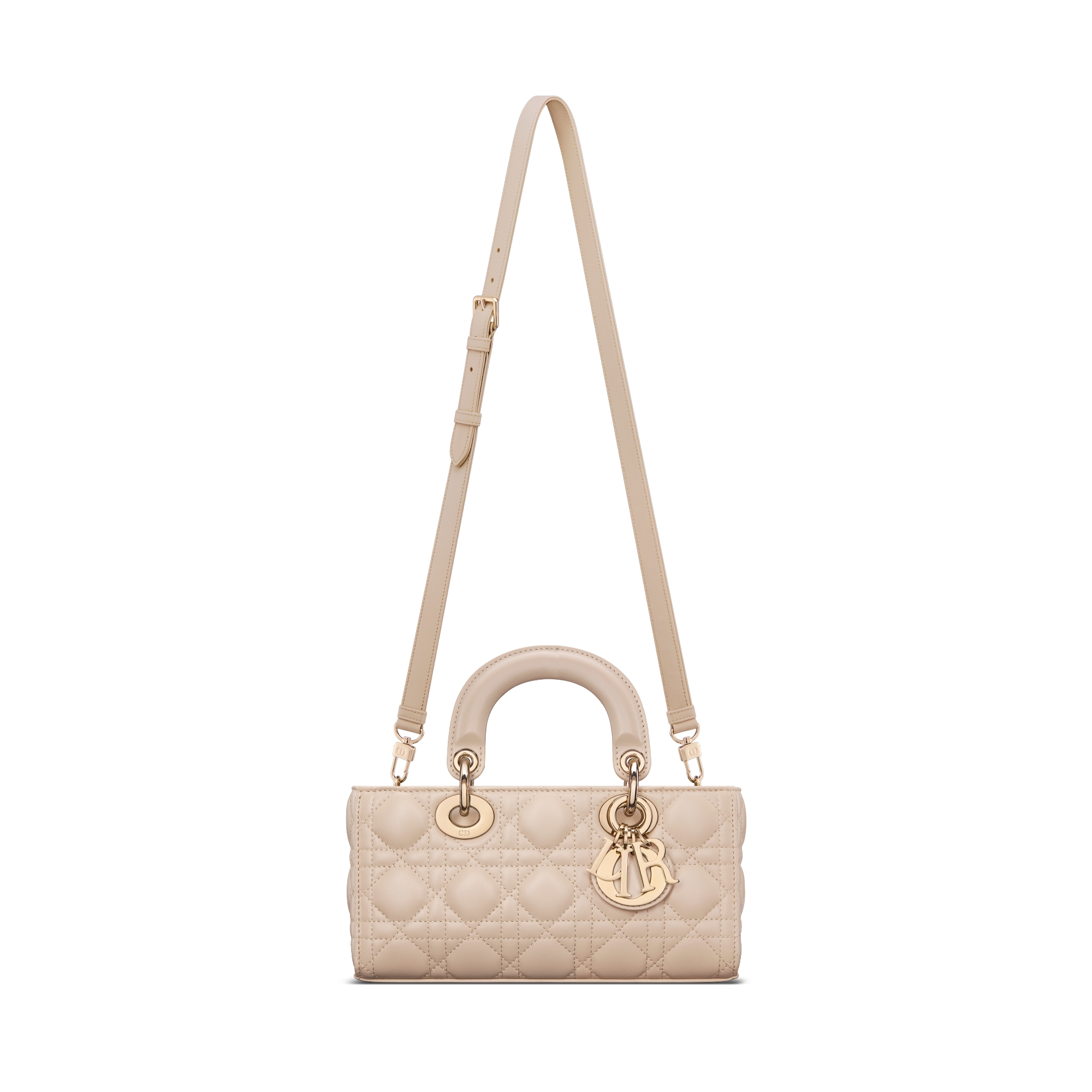 Small Lady D-Joy Bag Powder Beige Cannage Lambskin E07