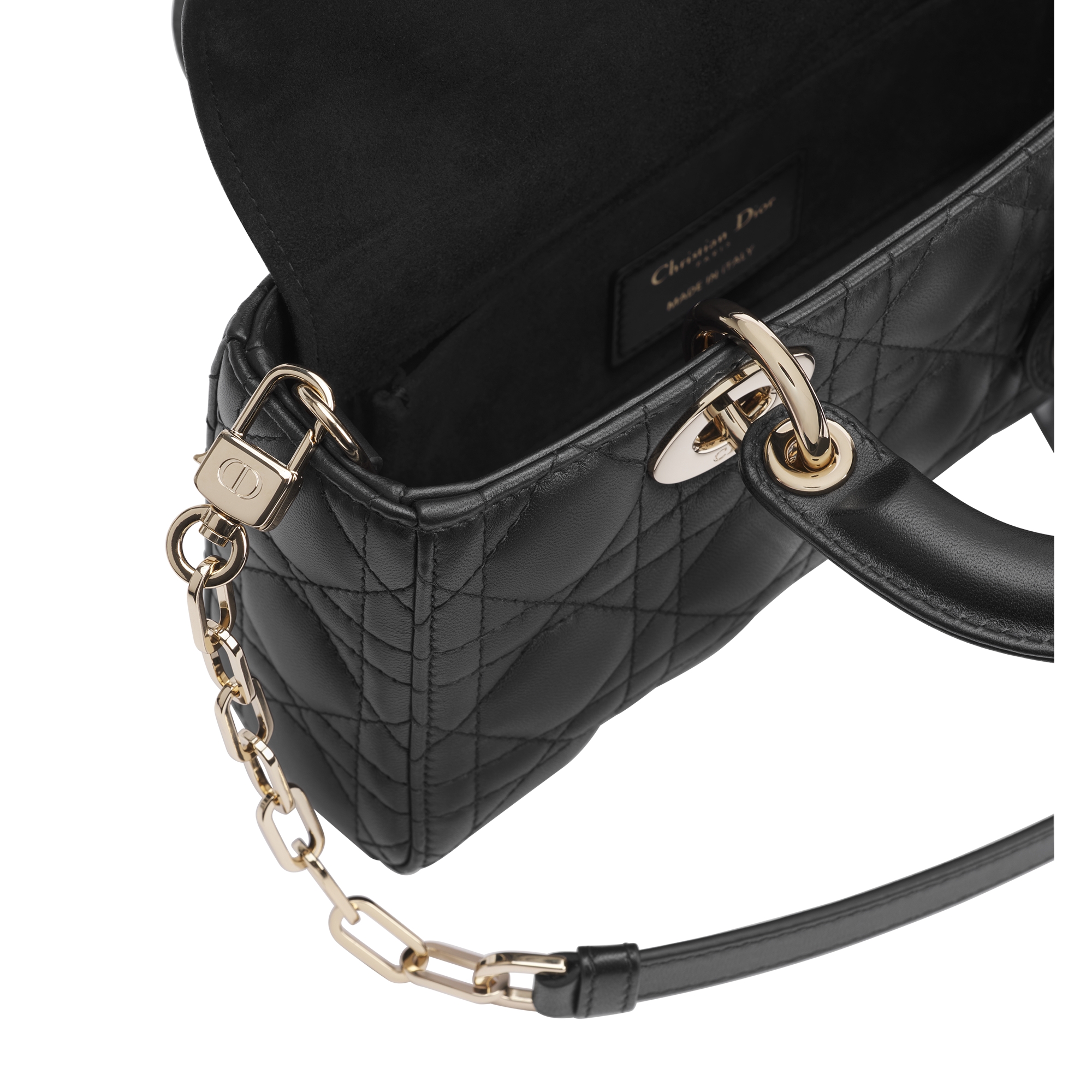 Small Lady D-Joy Bag Black Cannage Lambskin E06