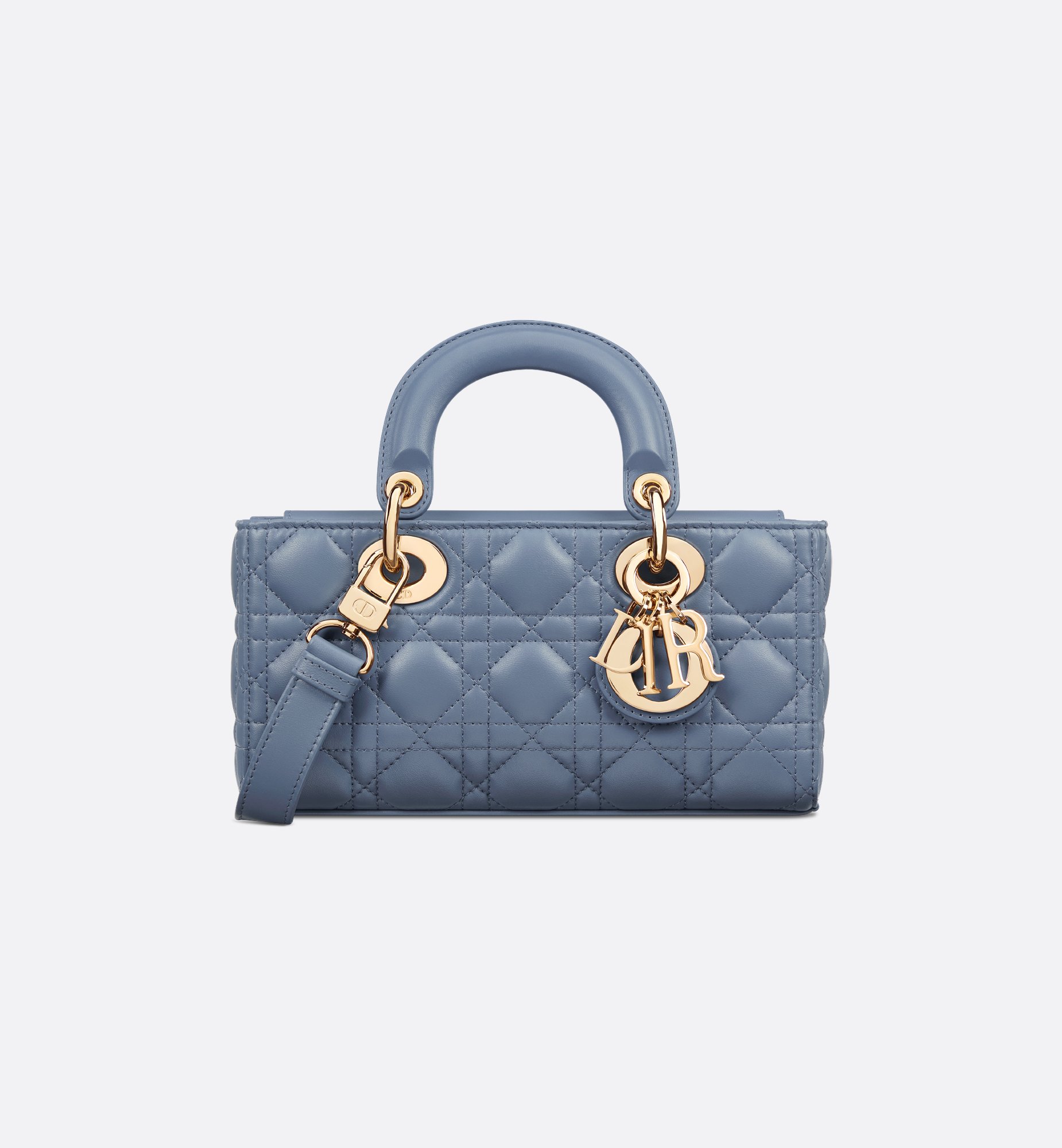 Small Lady D-Joy Bag Shirt Blue Cannage Lambskin | DIOR Small Lady D-Joy Bag Shirt Blue Cannage Lambskin | DIOR