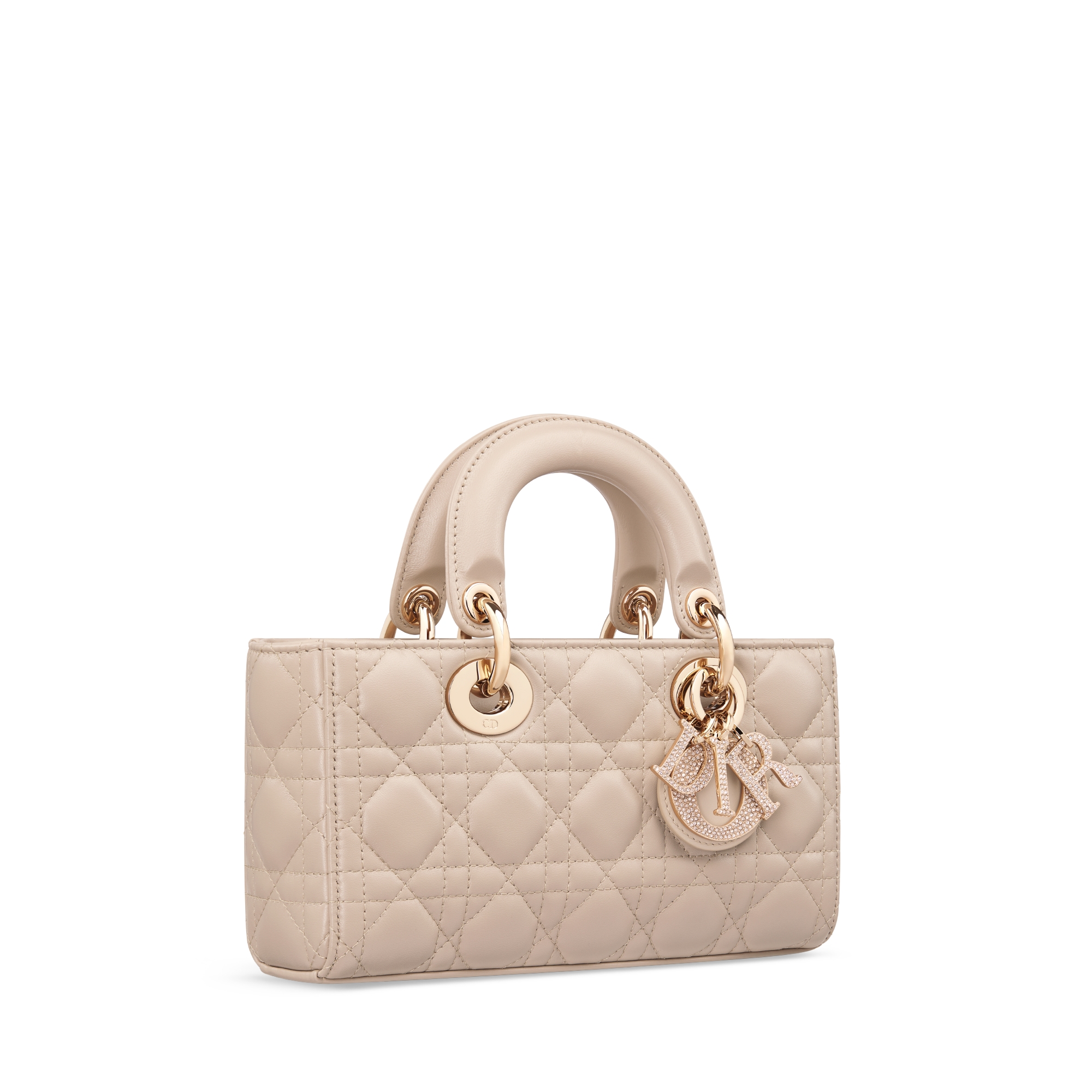 Small Lady D-Joy Bag Powder Beige Cannage Lambskin E03