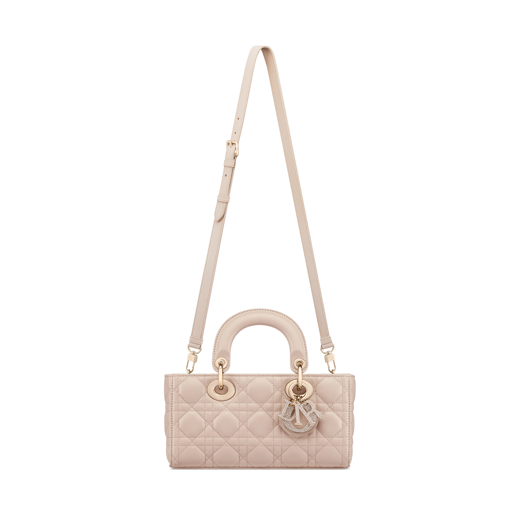 Small Lady D-Joy Bag Powder Beige Cannage Lambskin E07
