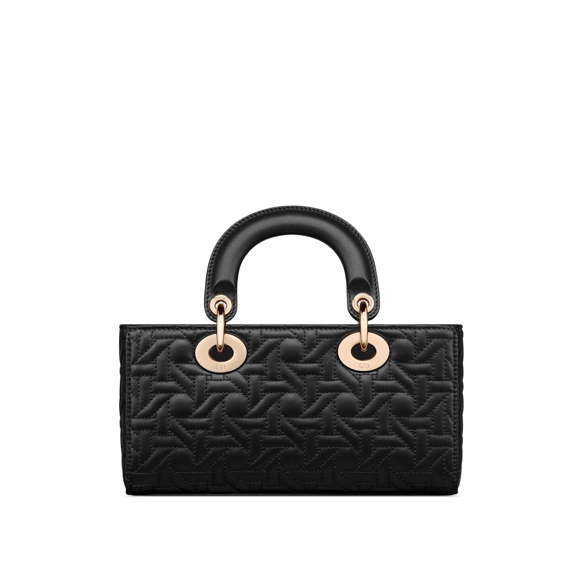 Kleine Lady D-Joy-tas Zwart lamsleer met Graphic Cannage-motief E08