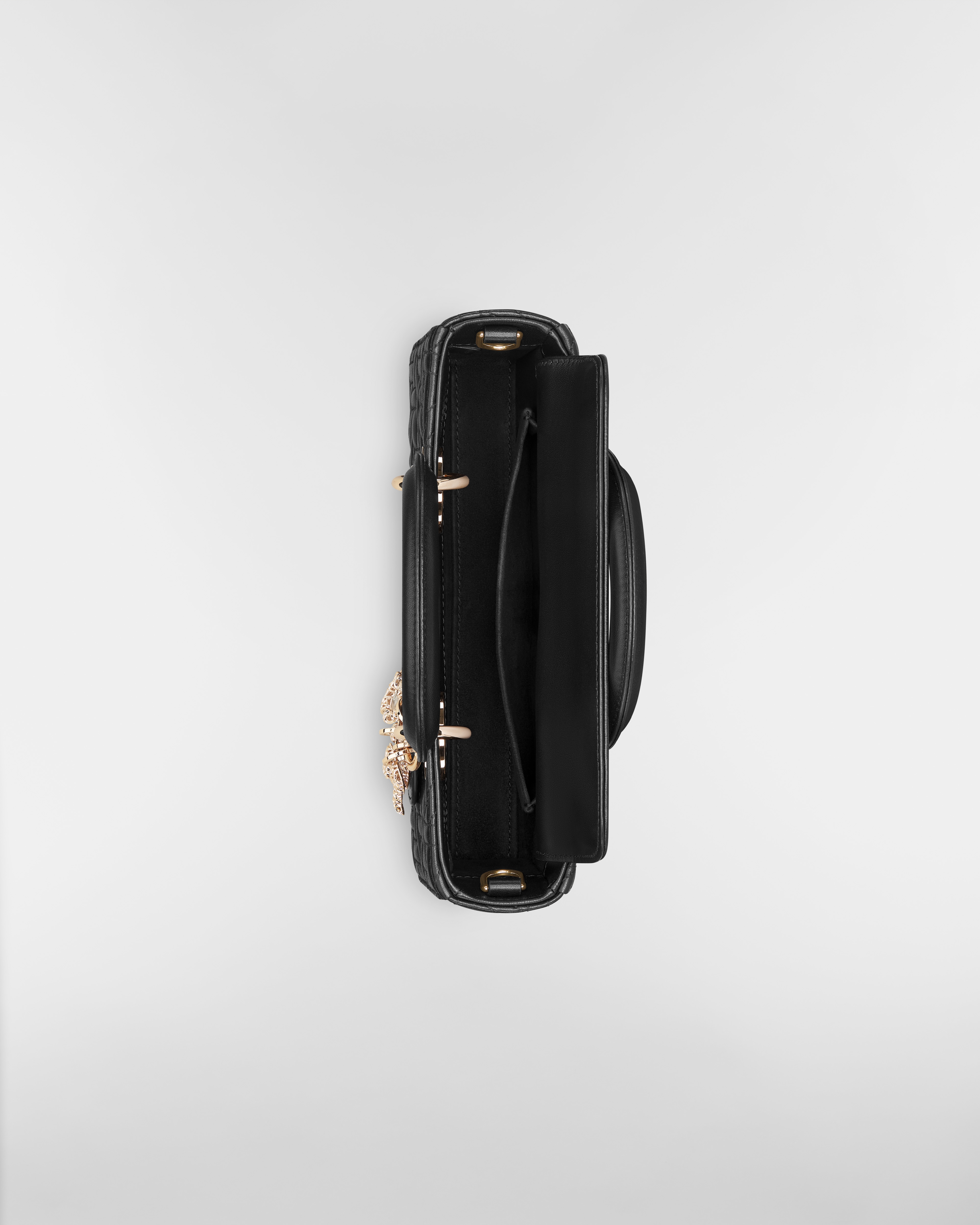 Small Lady D-Joy Bag Black Graphic Cannage Lambskin E06