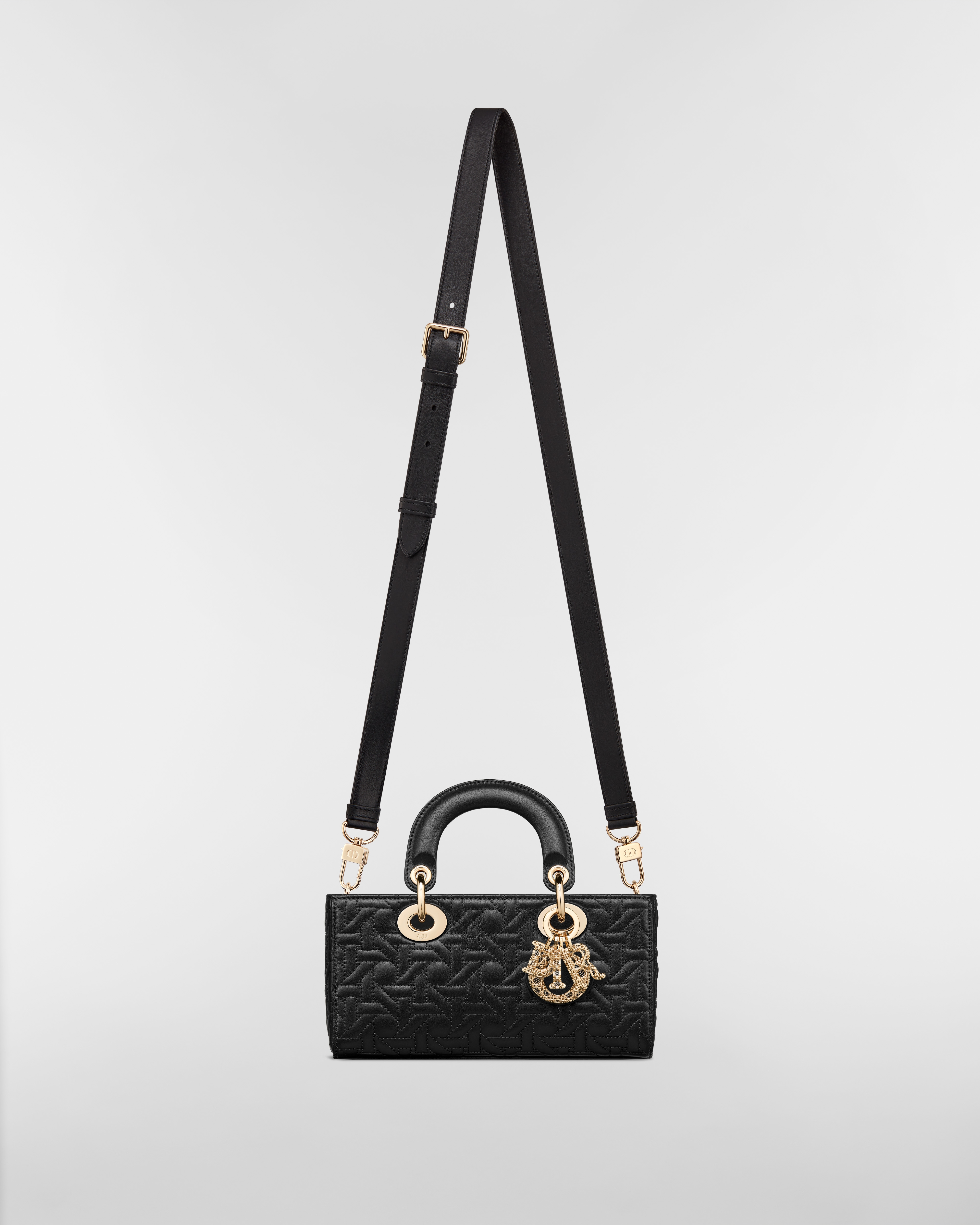 Small Lady D-Joy Bag Black Graphic Cannage Lambskin E07