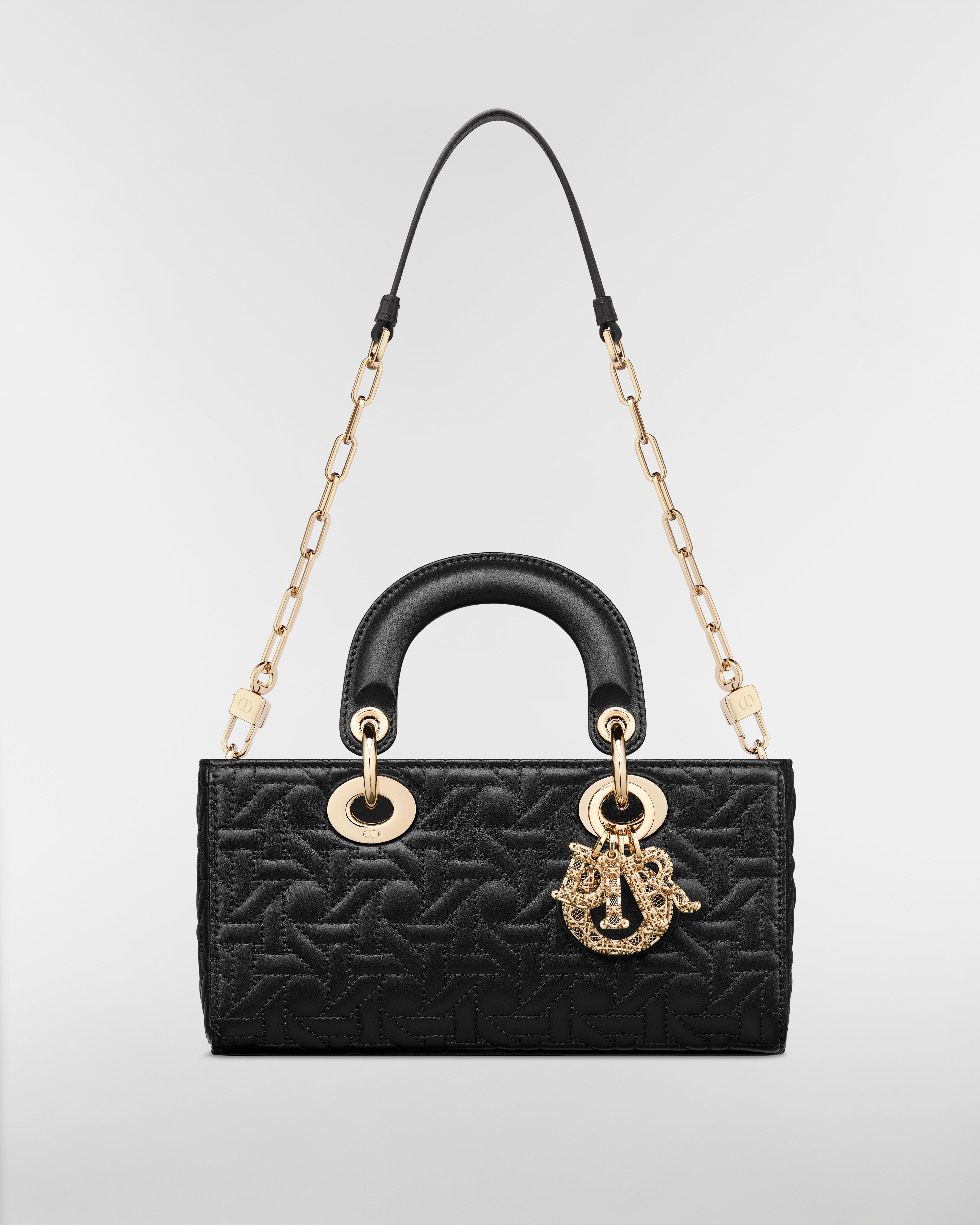 Small Lady D-Joy Bag Black Graphic Cannage Lambskin E10