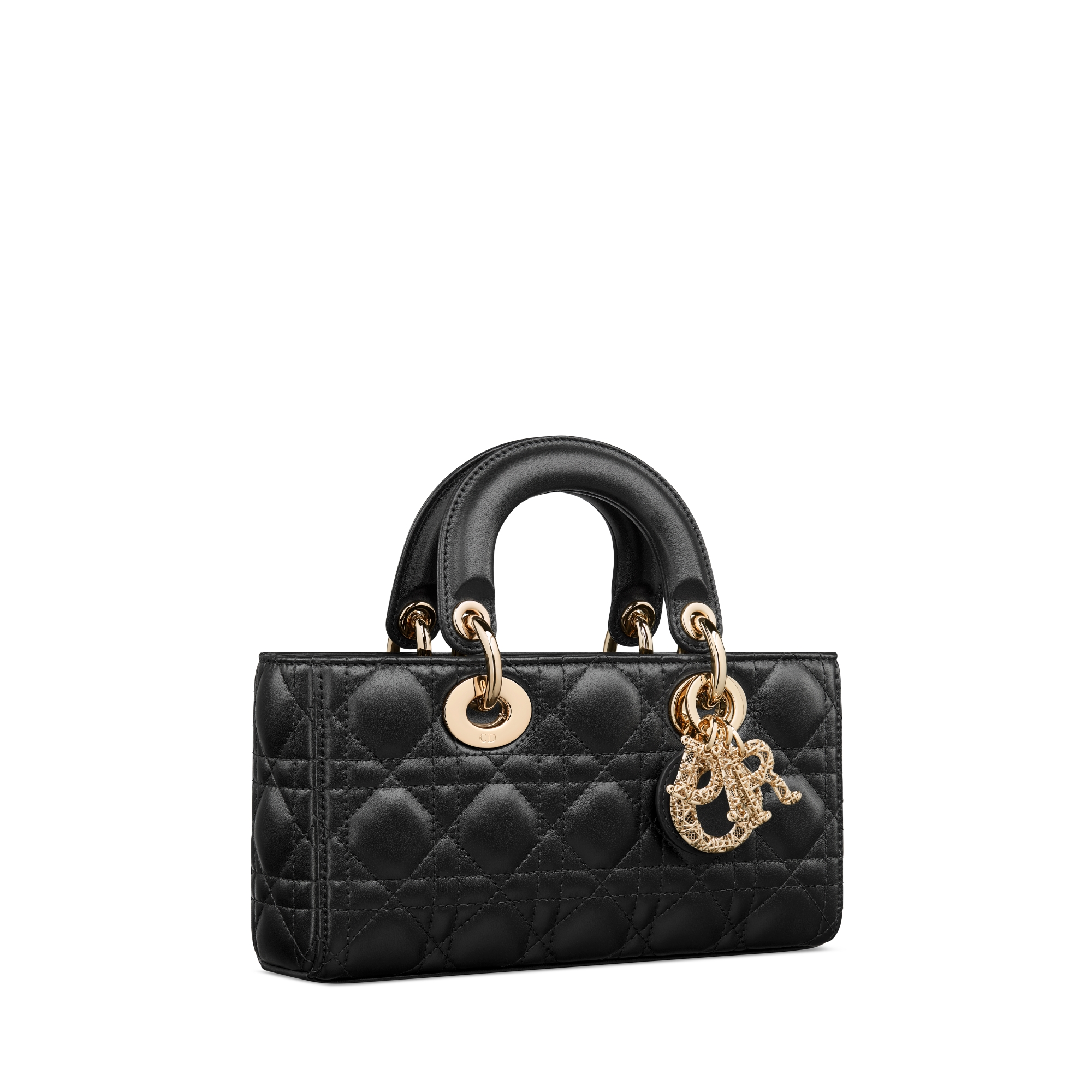 Kleine Lady D-Joy Tasche Cannage Lammleder in Schwarz E03