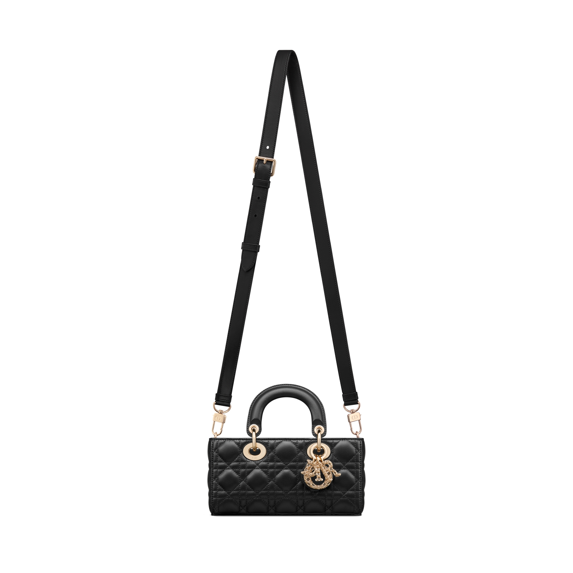 Kleine Lady D-Joy Tasche Cannage Lammleder in Schwarz E07