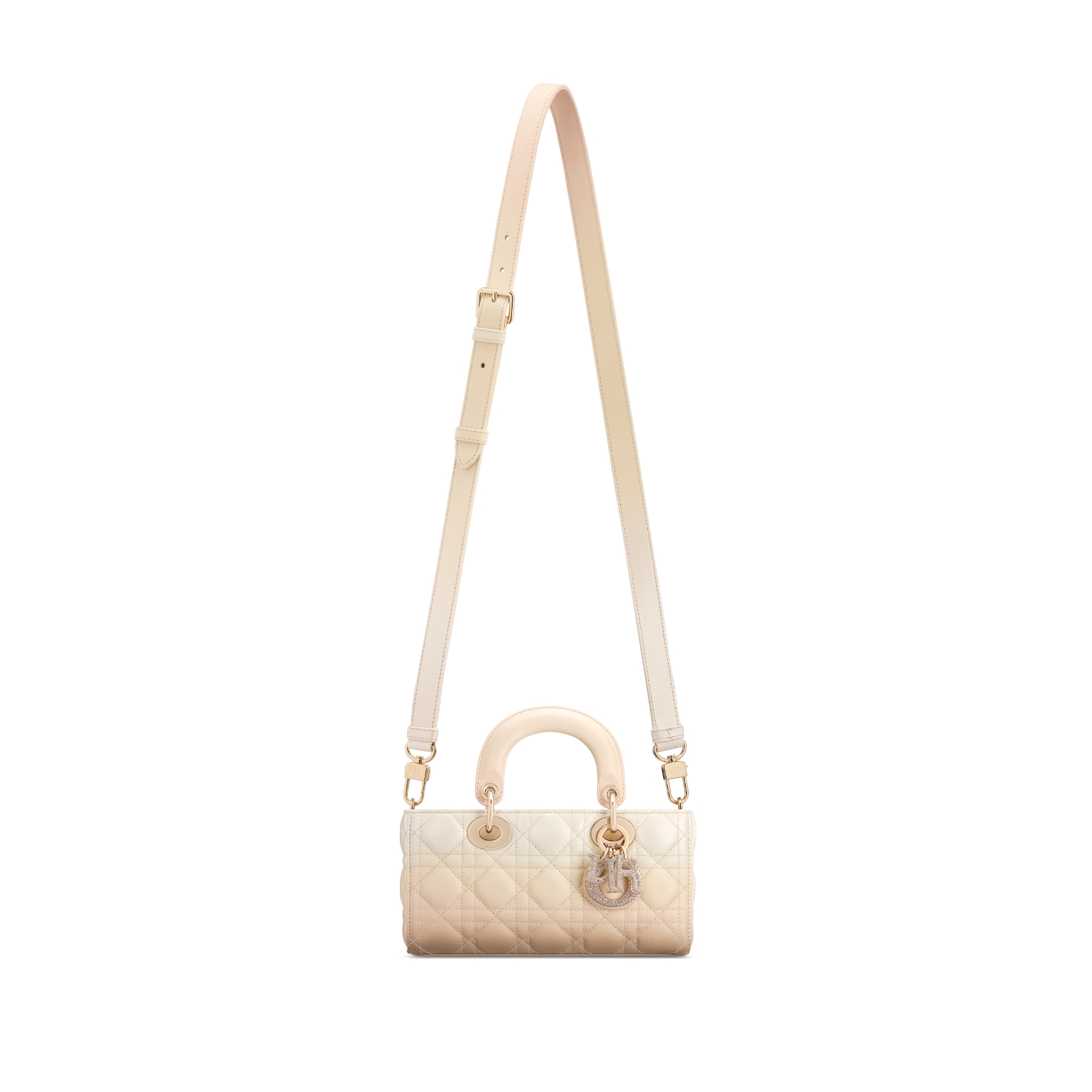 Small Lady D-Joy Bag Beige and Latte Gradient Cannage Lambskin E07