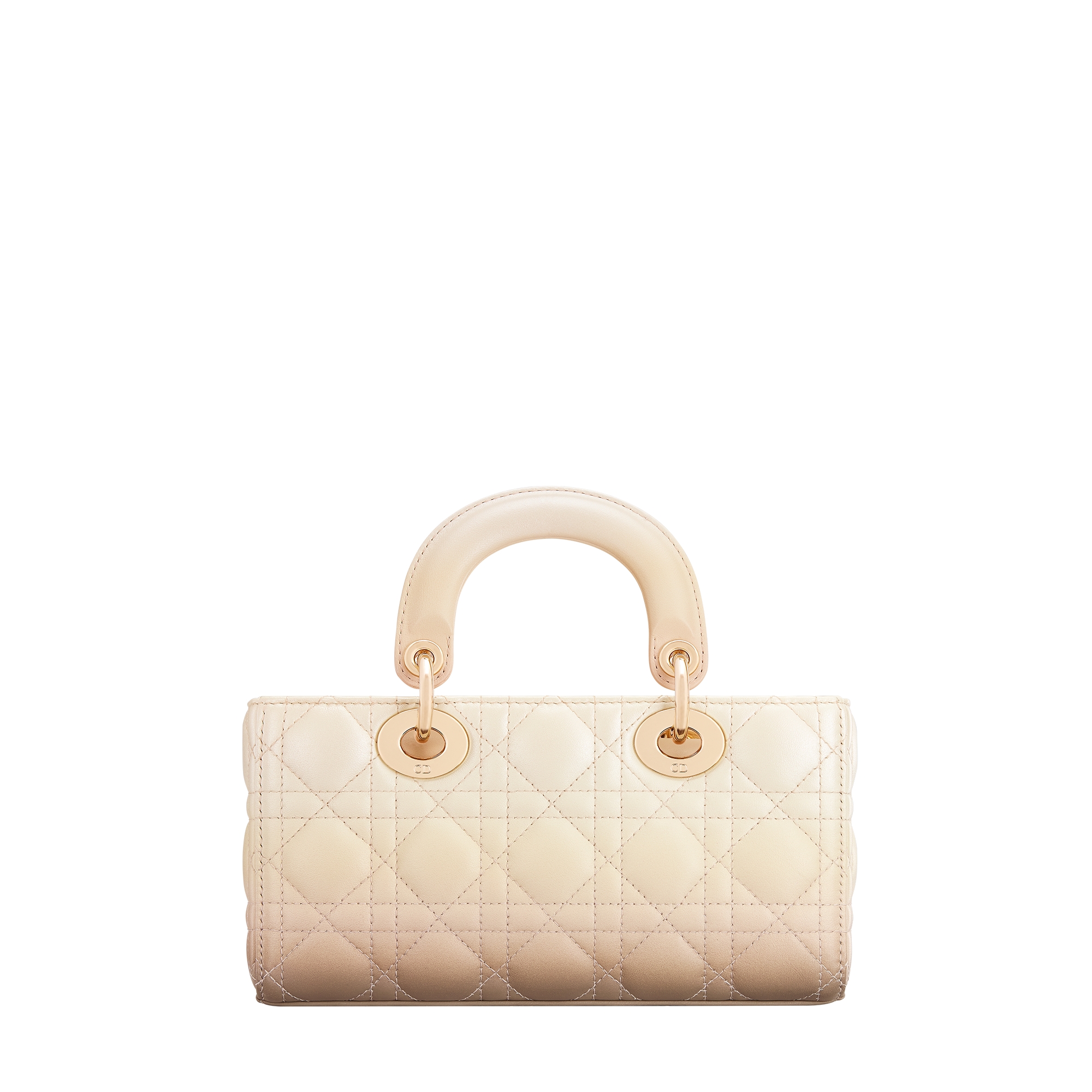 Small Lady D-Joy Bag Beige and Latte Gradient Cannage Lambskin E08
