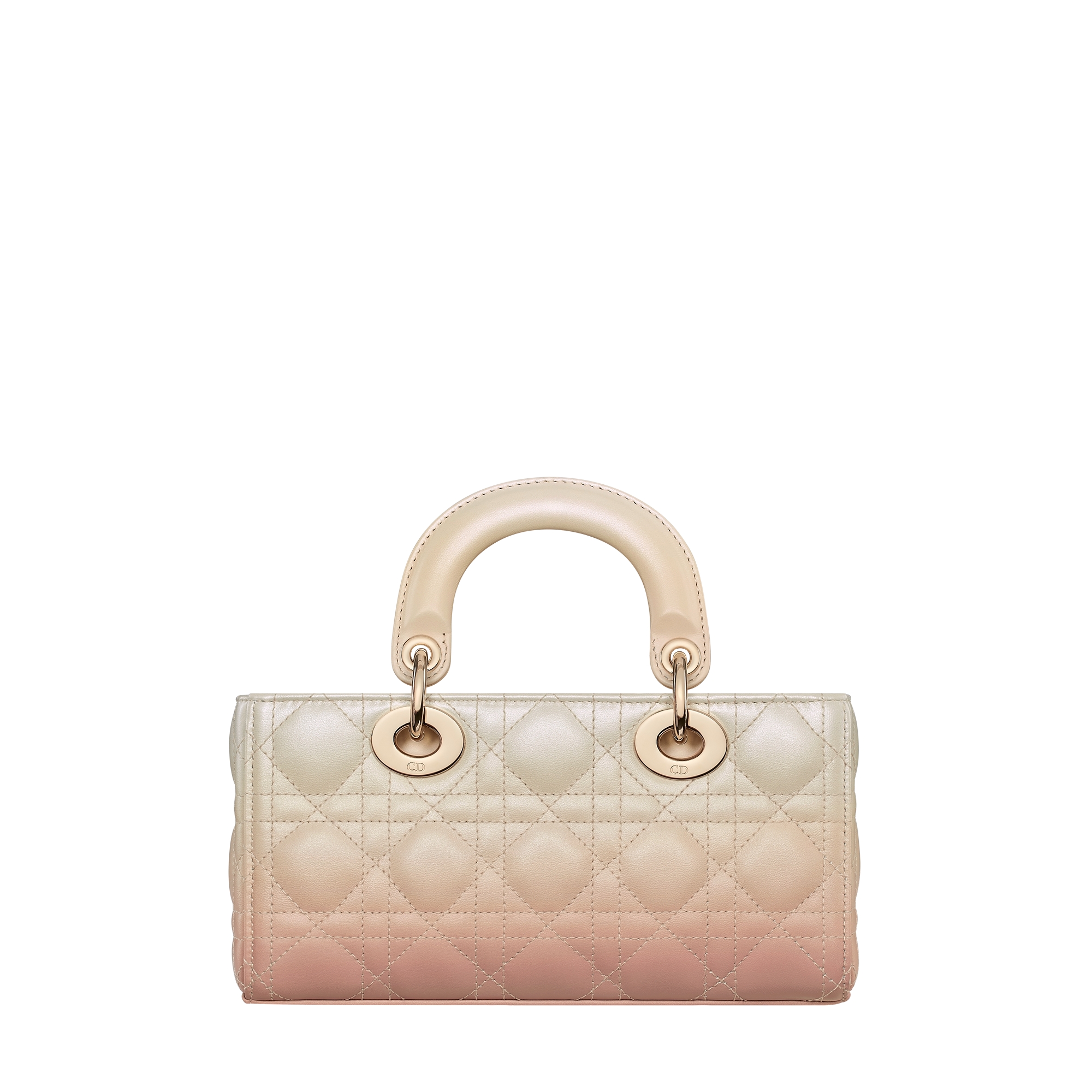 Small Lady D-Joy Bag Pink and Latte Gradient Cannage Lambskin E08