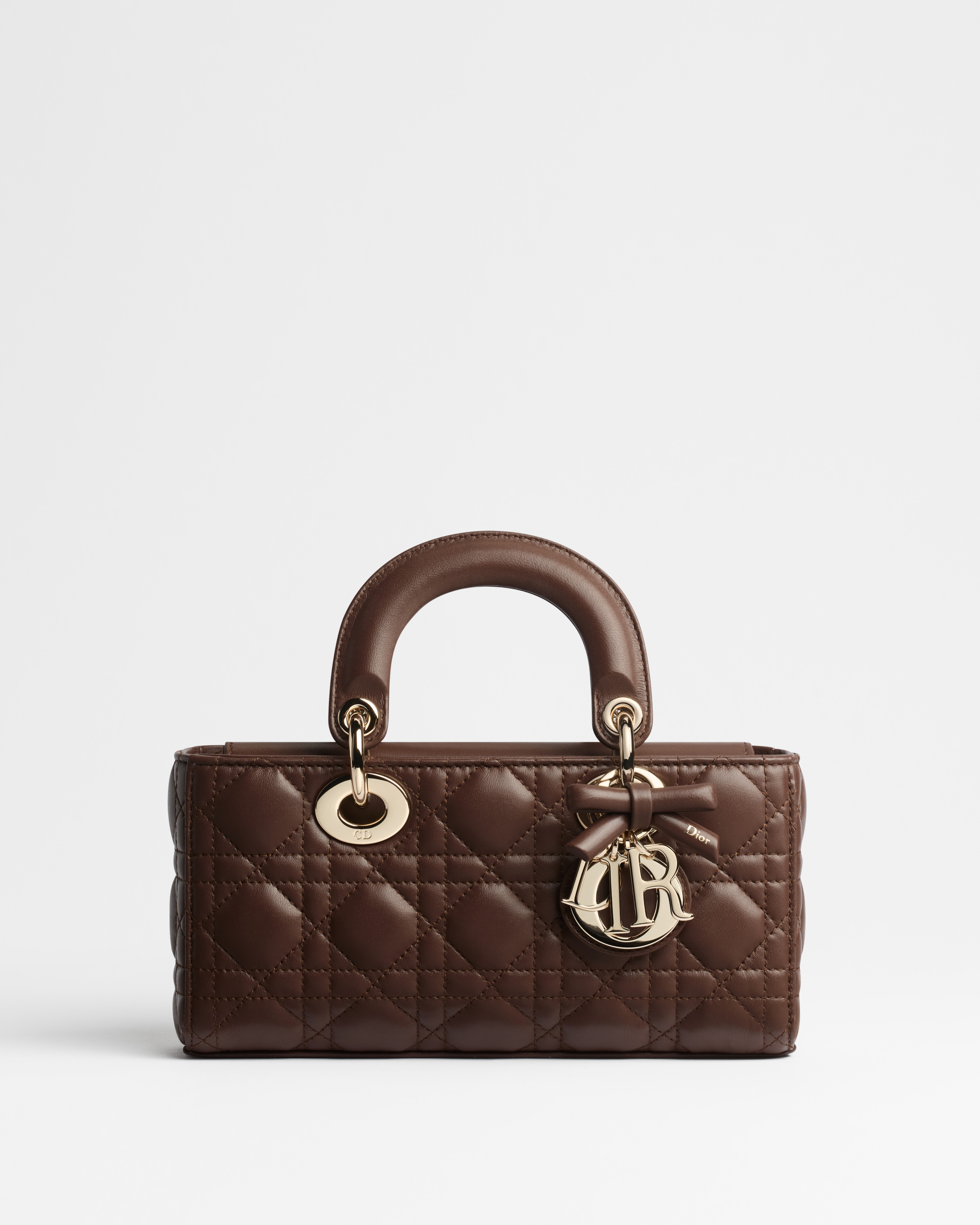 Borsa piccola Lady D-Joy Pelle di agnello Cannage New Marron E01