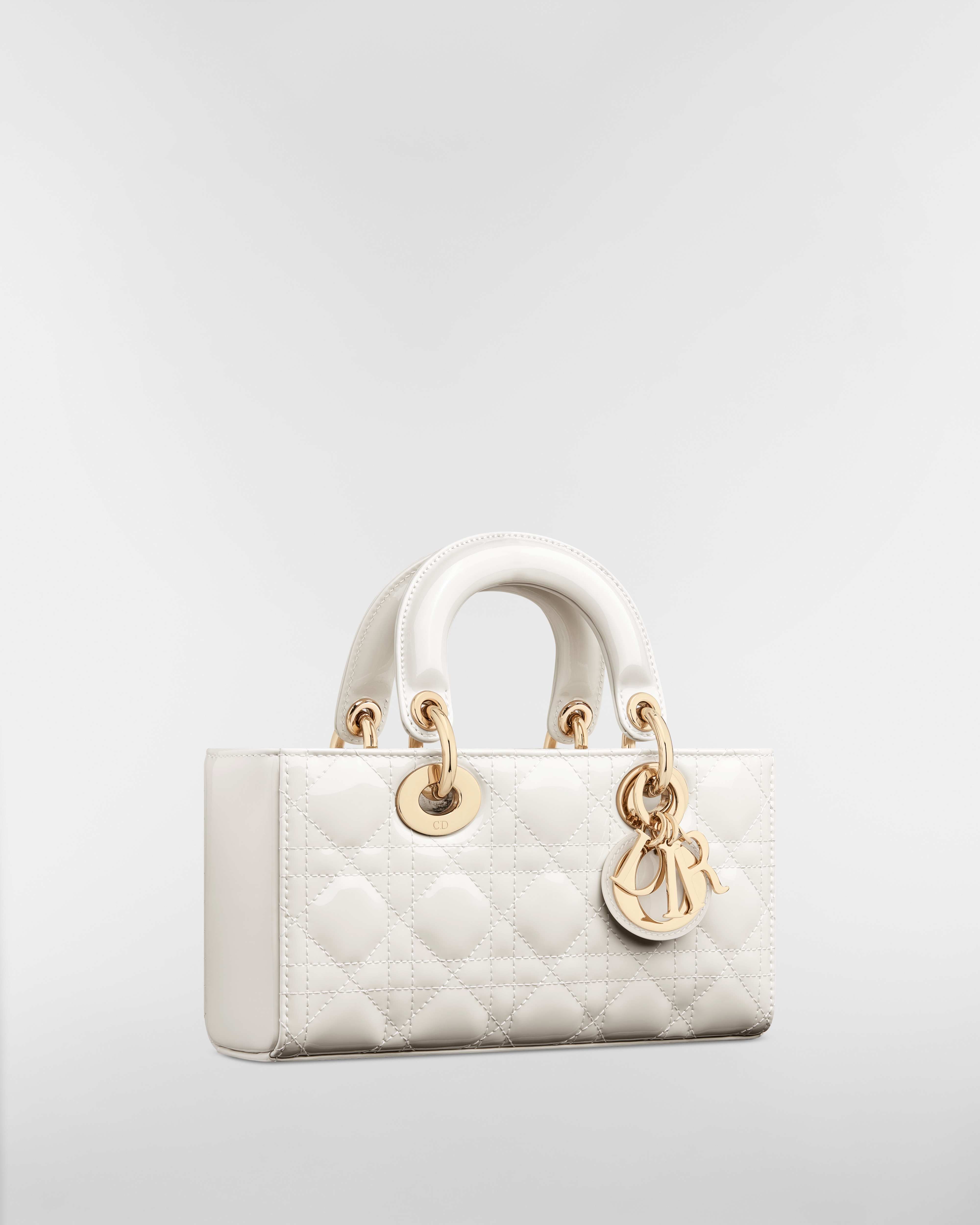 Small Lady D-Joy Bag Latte Patent Cannage Calfskin E03