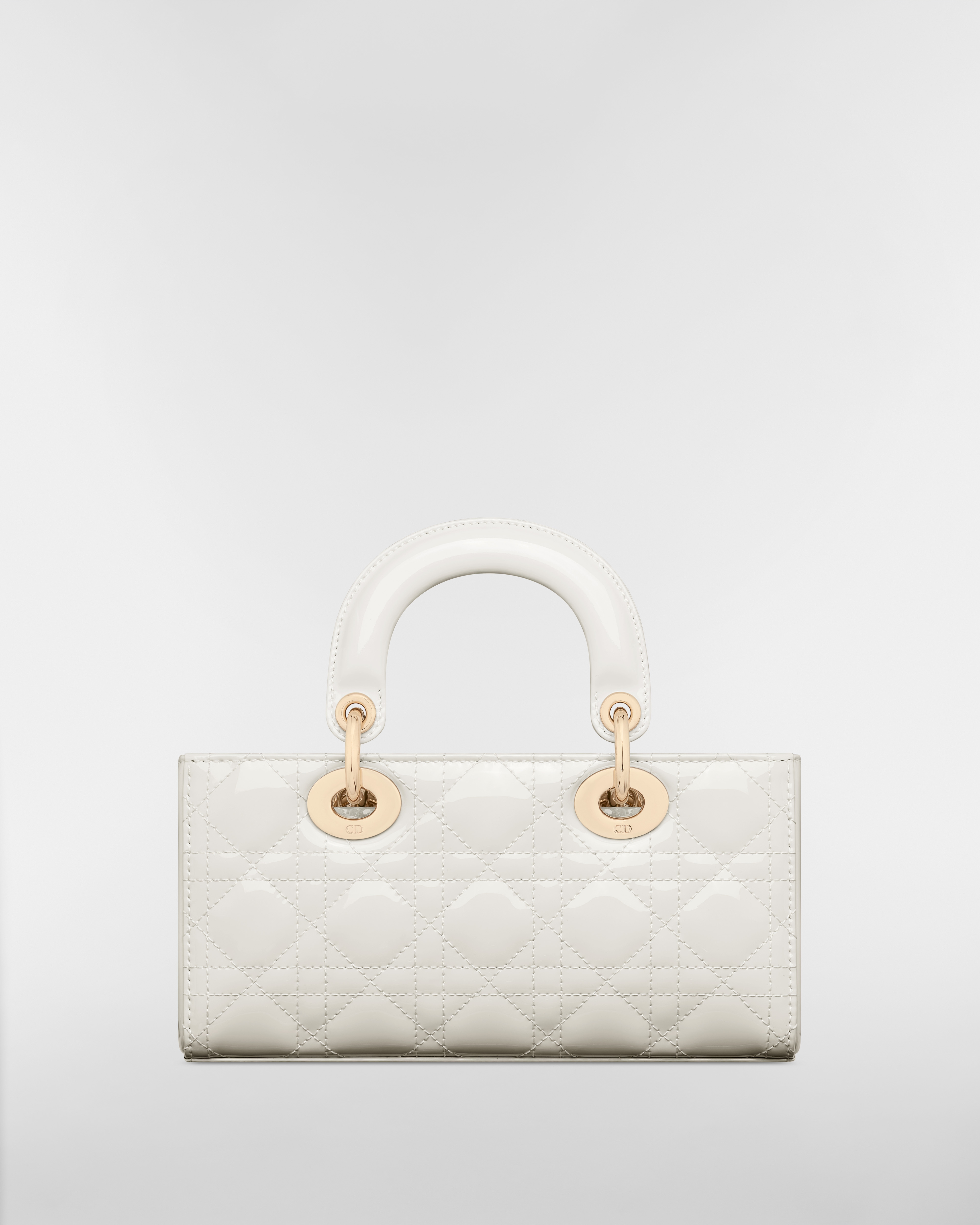 Small Lady D-Joy Bag Latte Patent Cannage Calfskin E08