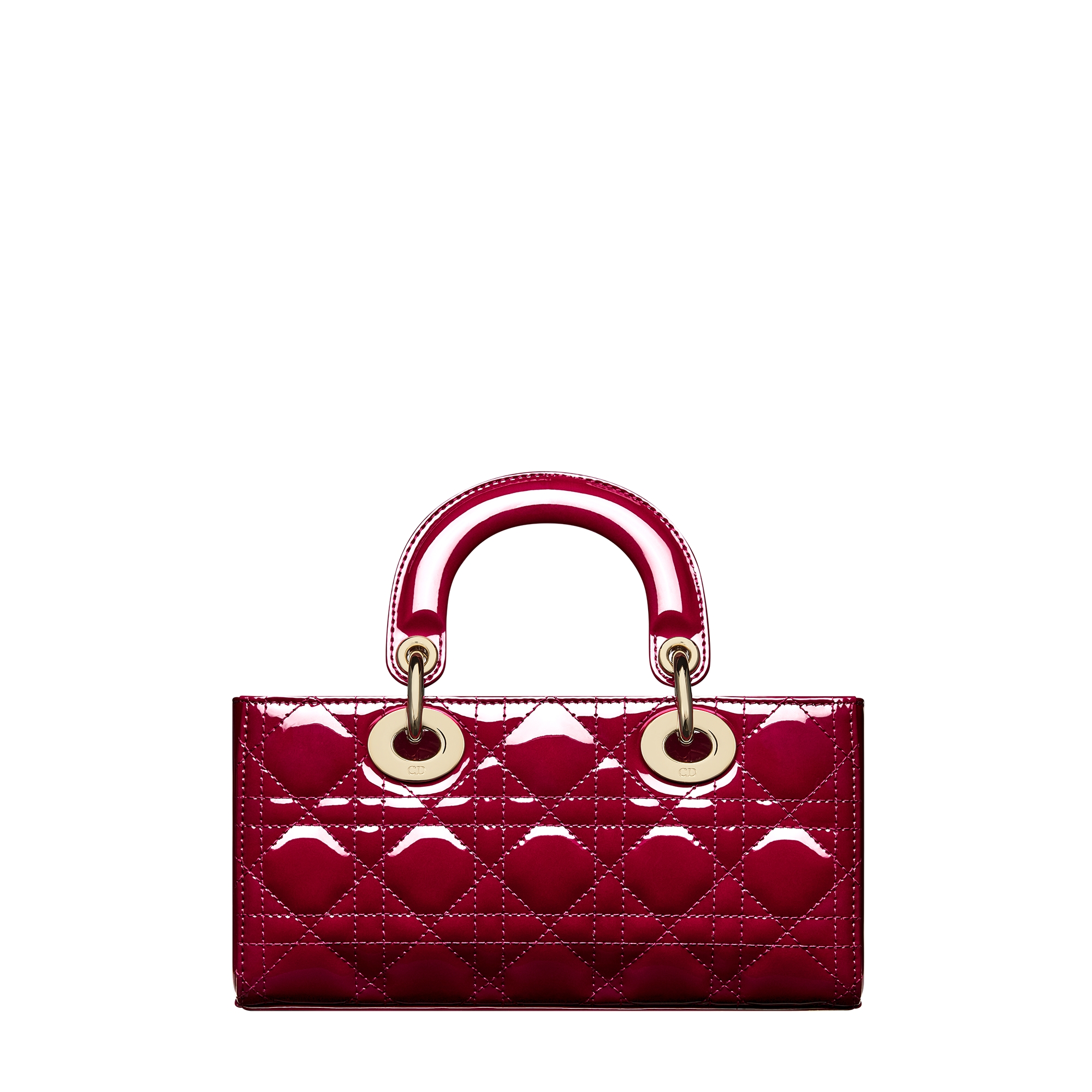 Small Lady D-Joy Bag Cherry Red Patent Cannage Calfskin E08