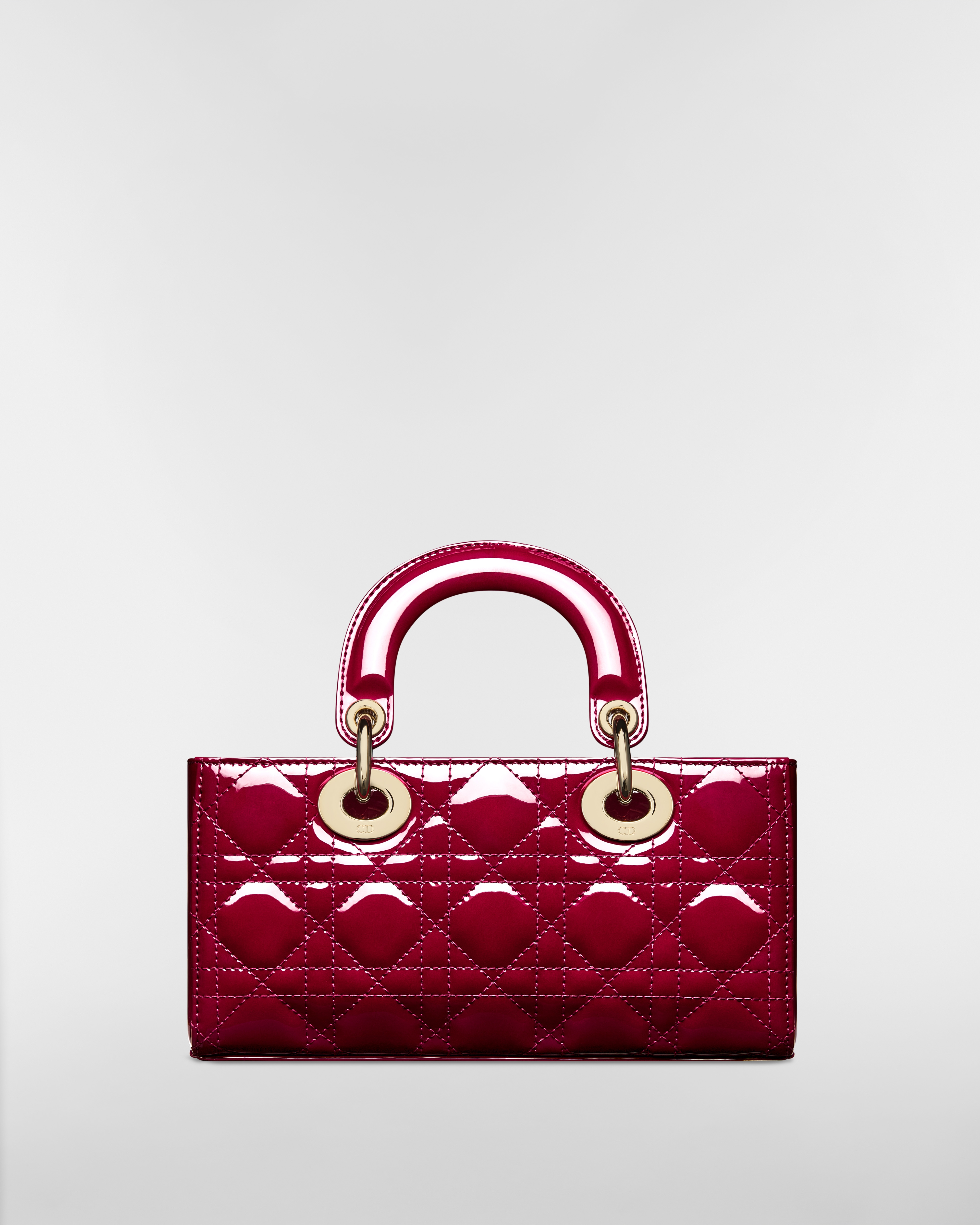 Small Lady D-Joy Bag Cherry Red Patent Cannage Calfskin E08