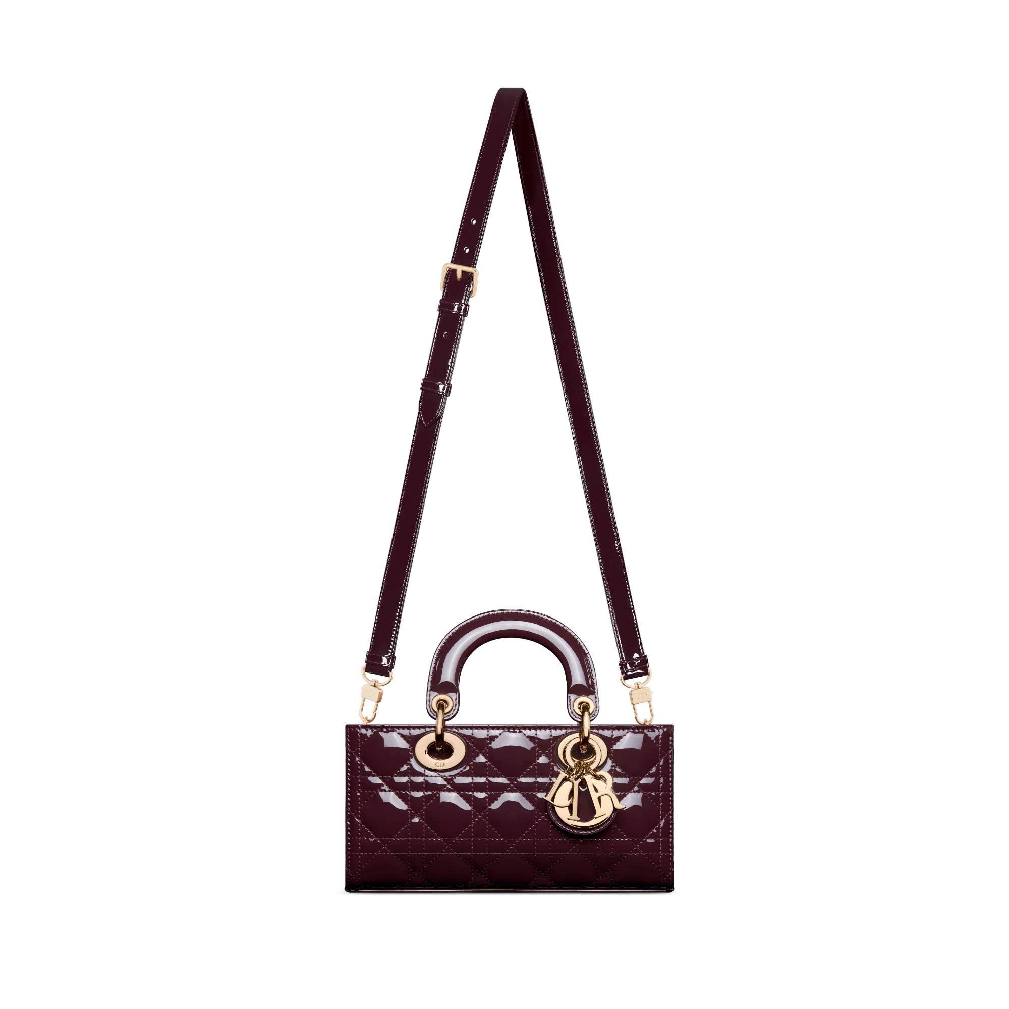 Kleine Lady D-Joy-tas Pruimkleurig patent kalfsleer met Cannage-motief E07