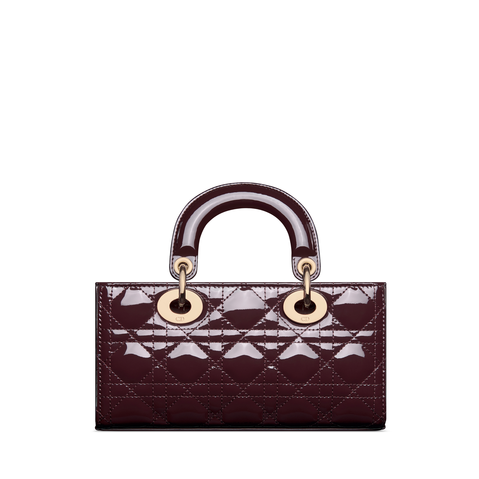 Kleine Lady D-Joy-tas Pruimkleurig patent kalfsleer met Cannage-motief E08