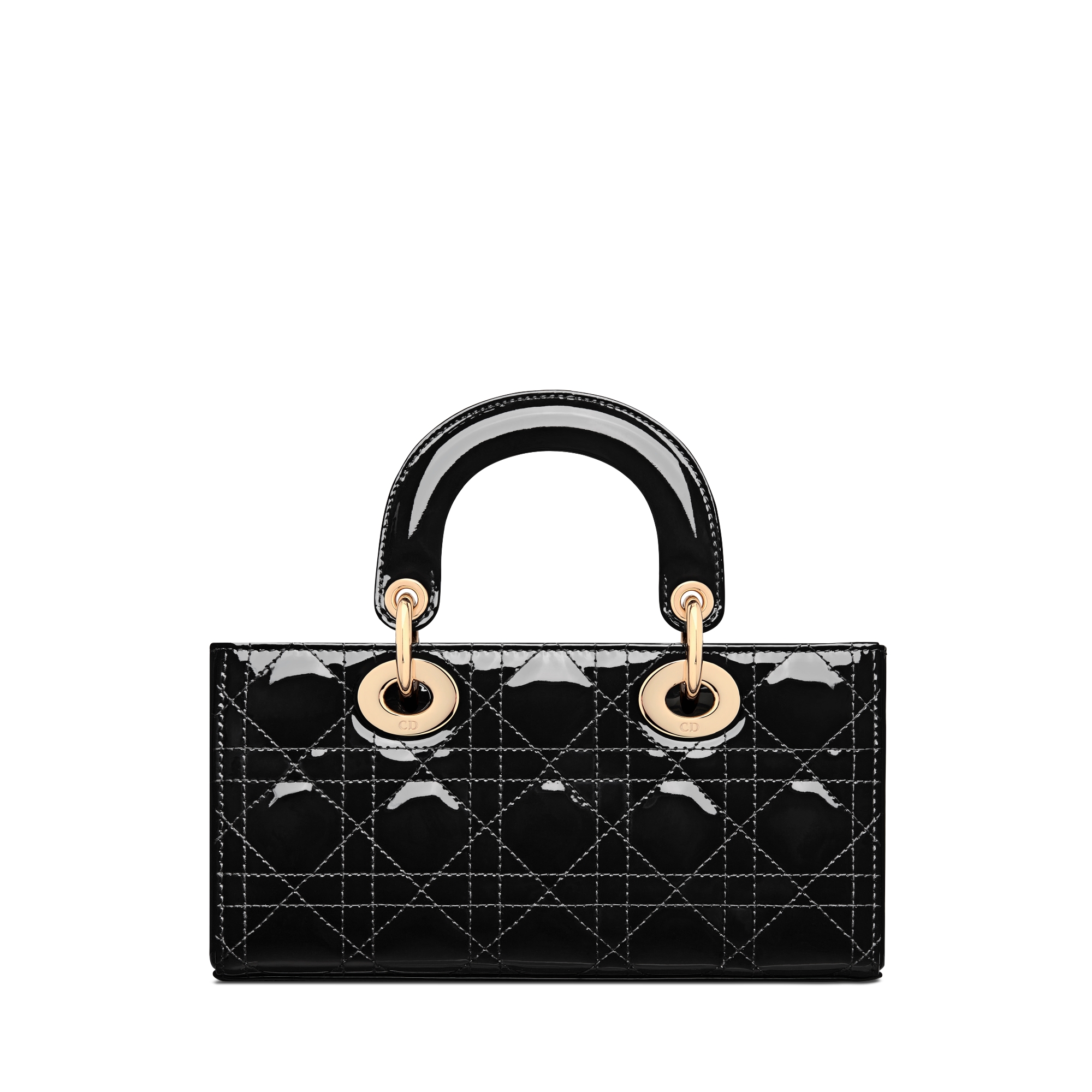 Kleine Lady D-Joy Tasche Cannage Kalbslackleder in Schwarz E08