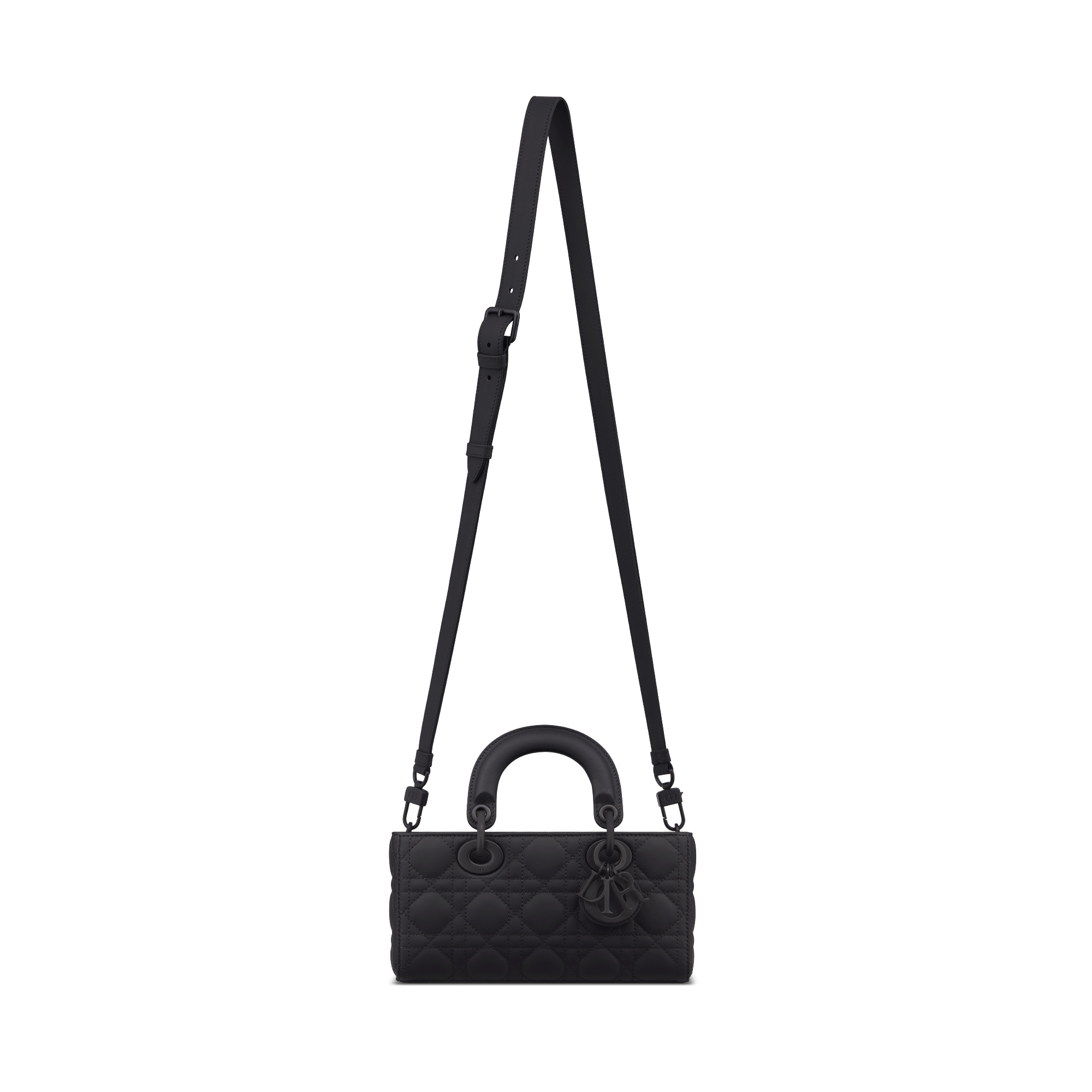 Small Lady D-Joy Bag Black Ultramatte Cannage Calfskin E07