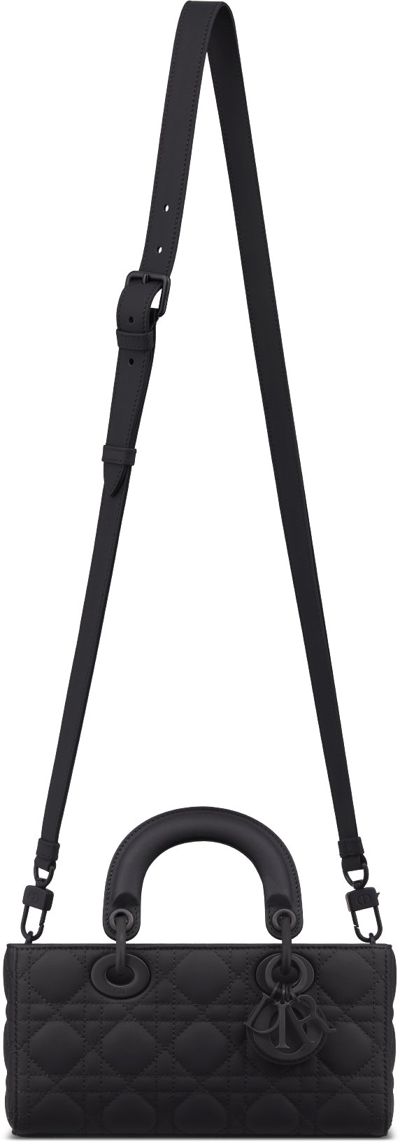 Small Lady D Joy Bag Ultramatte Black Cannage Calfskin DIOR
