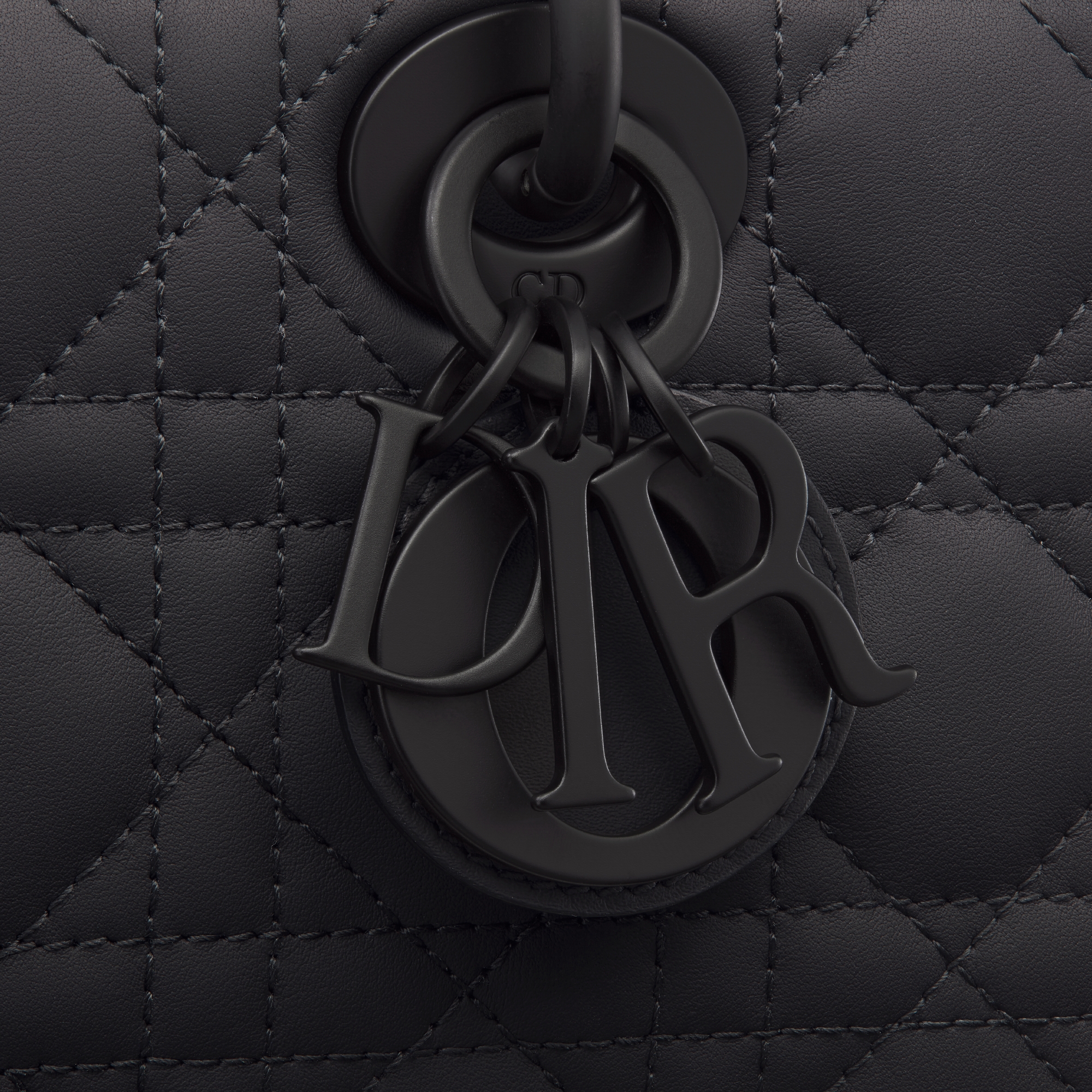 Small Lady D-Joy Bag Black Ultramatte Cannage Calfskin E09