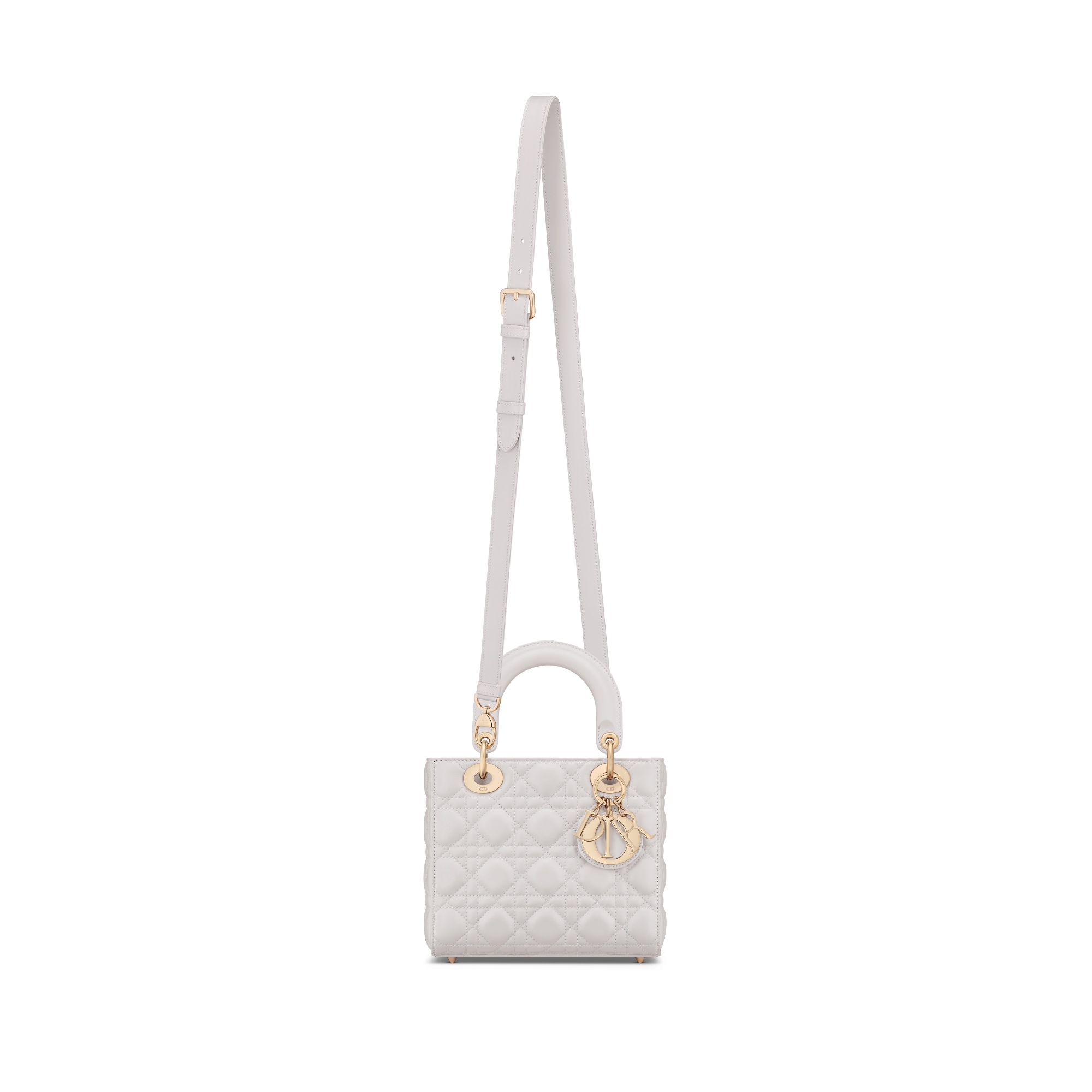 Small Lady Dior Bag Soft Gray Cannage Lambskin | DIOR