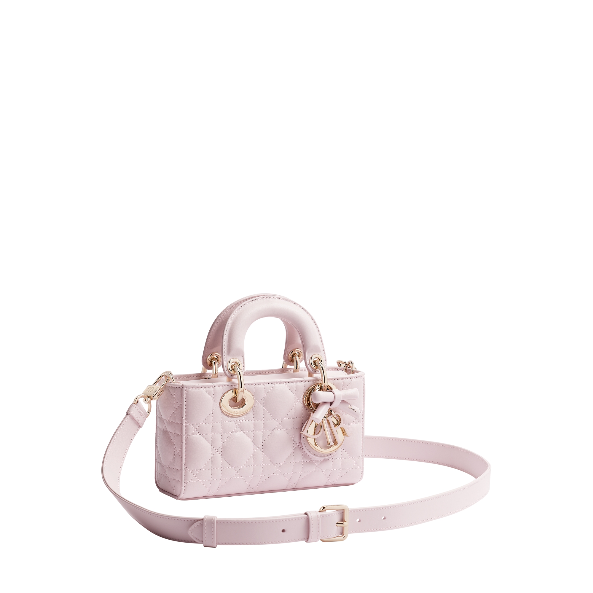 Mini Lady D-Joy Bag Rose Tendre Cannage Lambskin E03