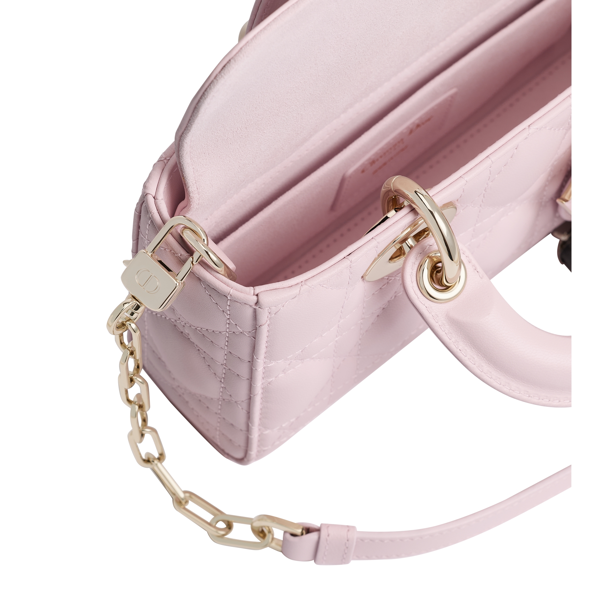 Mini Lady D-Joy Bag Rose Tendre Cannage Lambskin E06