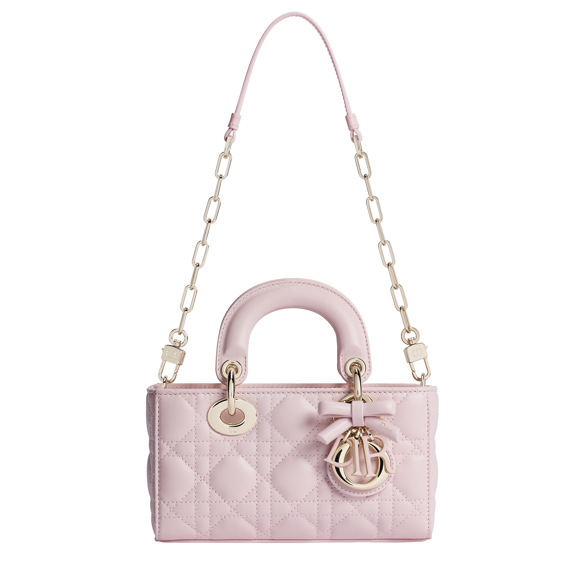 Mini Lady D-Joy Bag Rose Tendre Cannage Lambskin E07