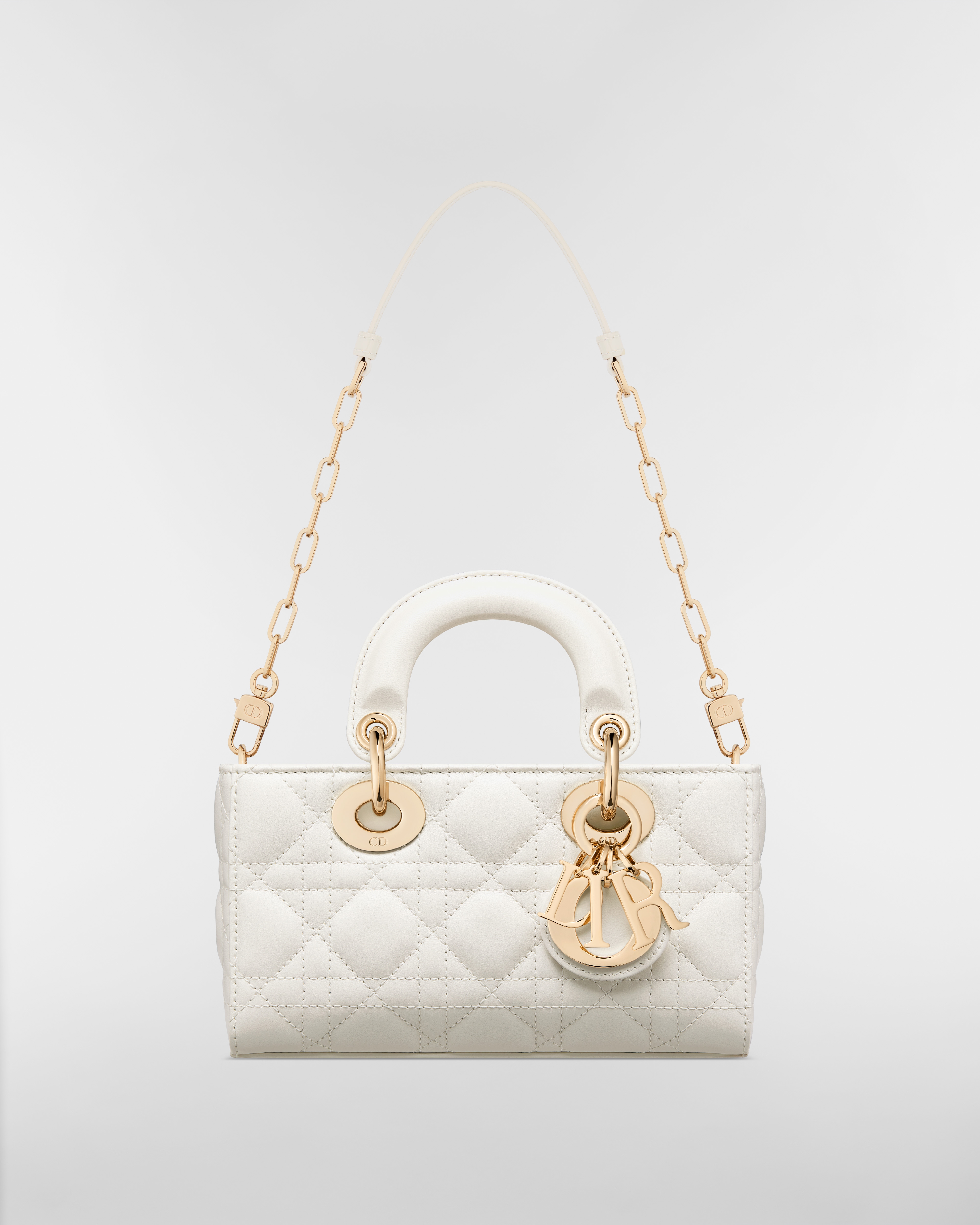 Bolso mini Lady D-Joy Piel de cordero Cannage latte E10