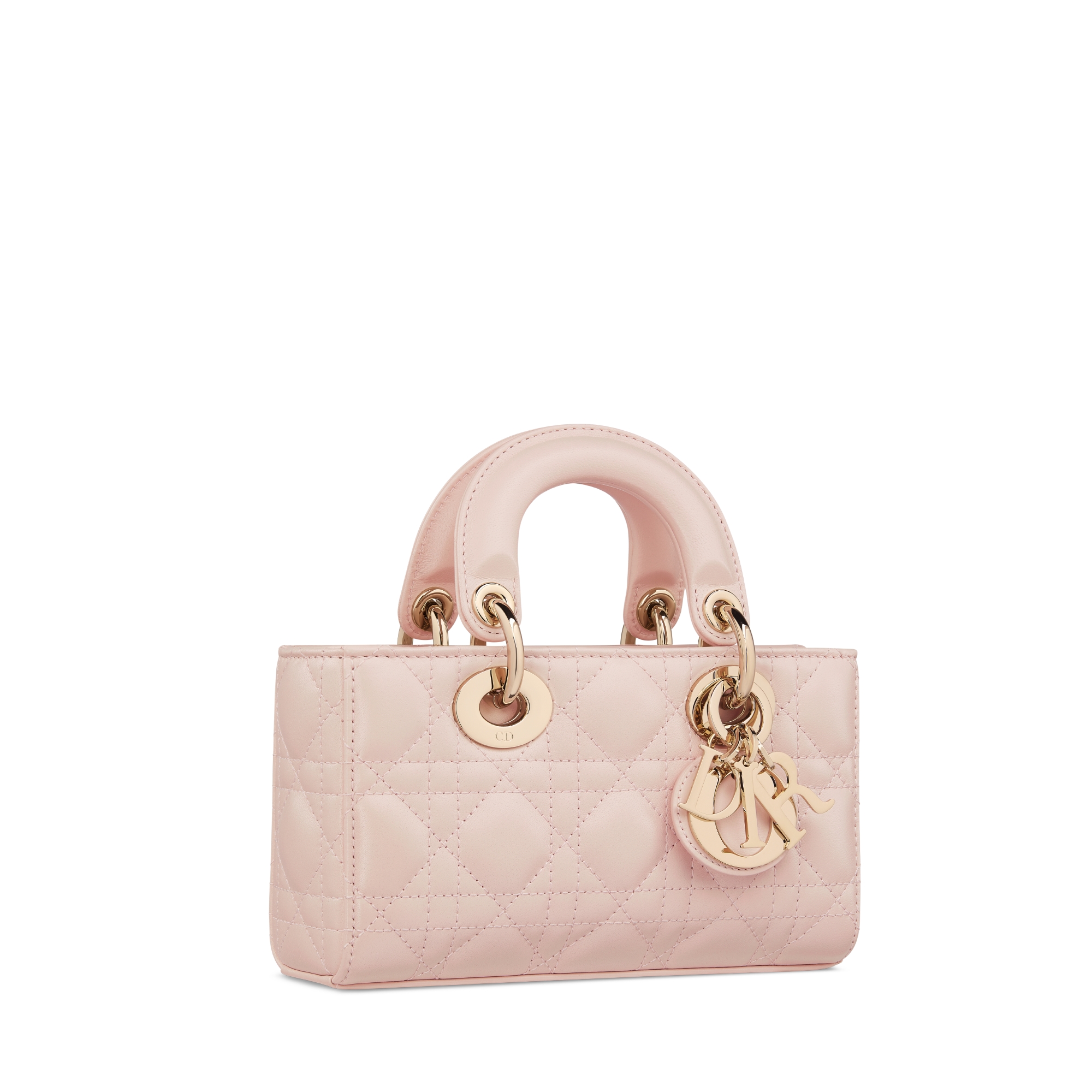 Mini Lady D-Joy Bag Powder Pink Cannage Lambskin E03