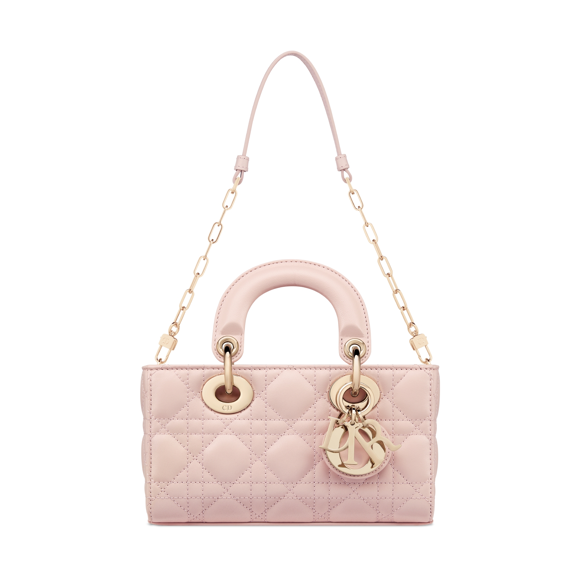 Mini Lady D-Joy Bag Powder Pink Cannage Lambskin E10