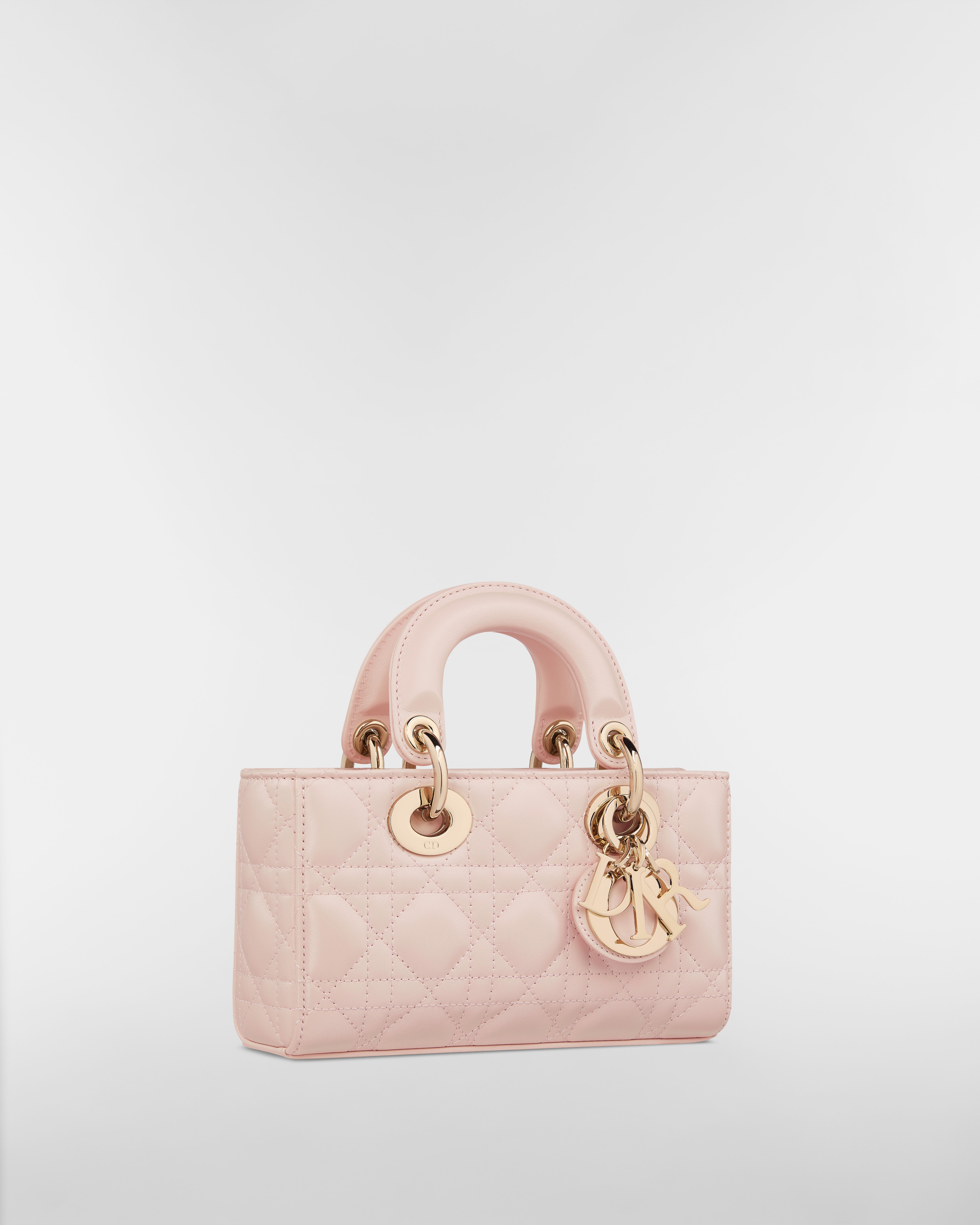 Mini Lady D-Joy Bag Powder Pink Cannage Lambskin E03