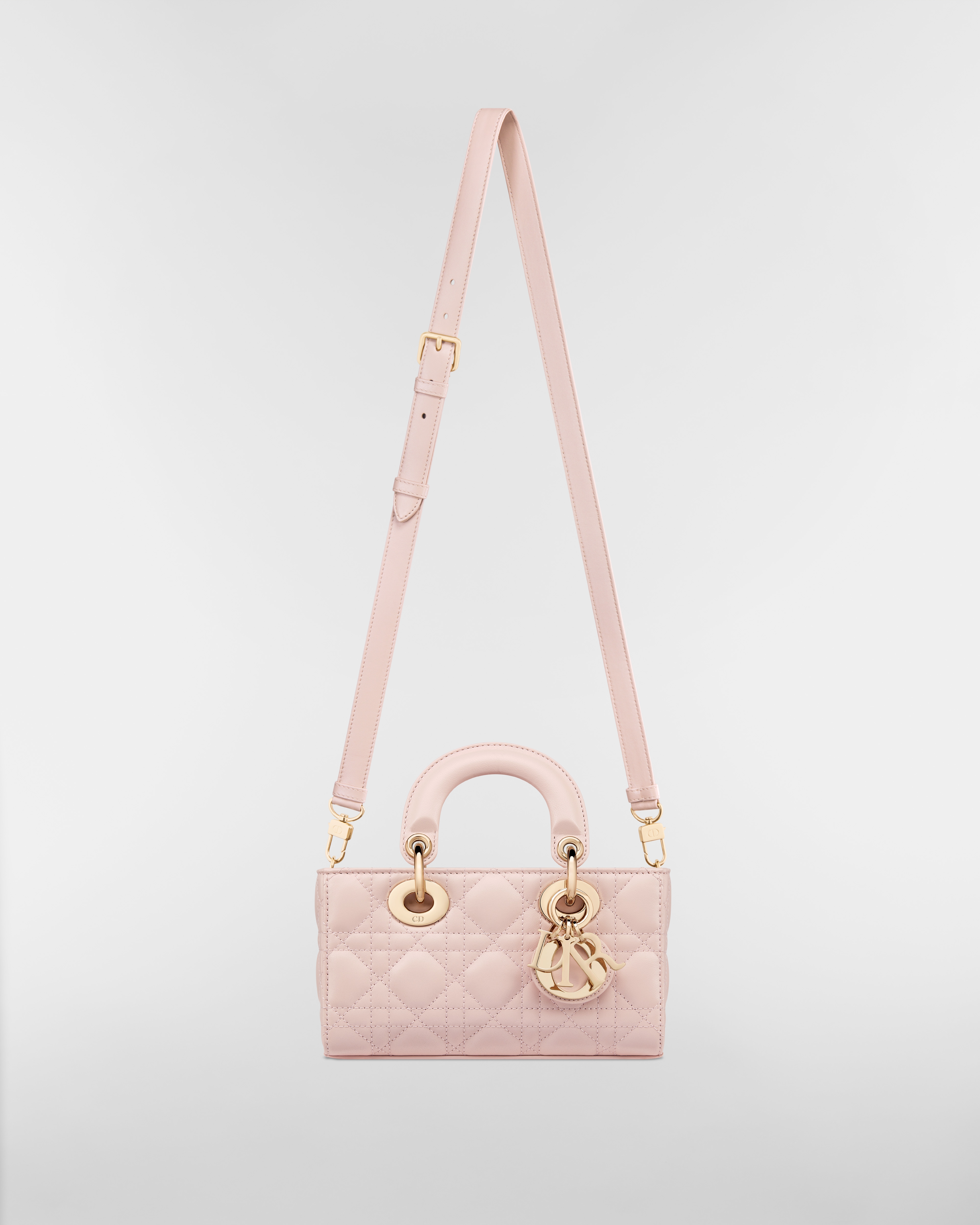 Mini Lady D-Joy Bag Powder Pink Cannage Lambskin E07
