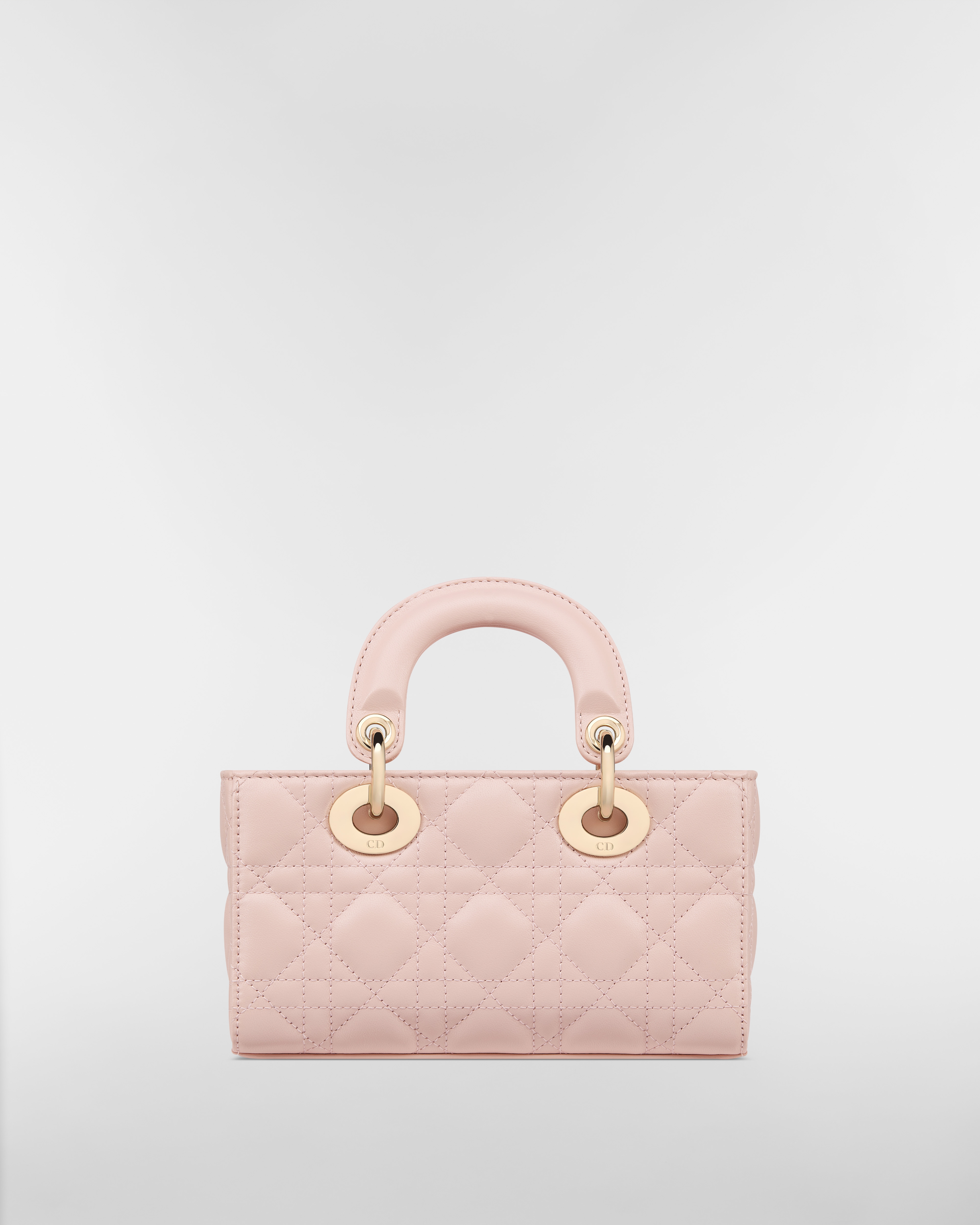 Mini Lady D-Joy Bag Powder Pink Cannage Lambskin E08