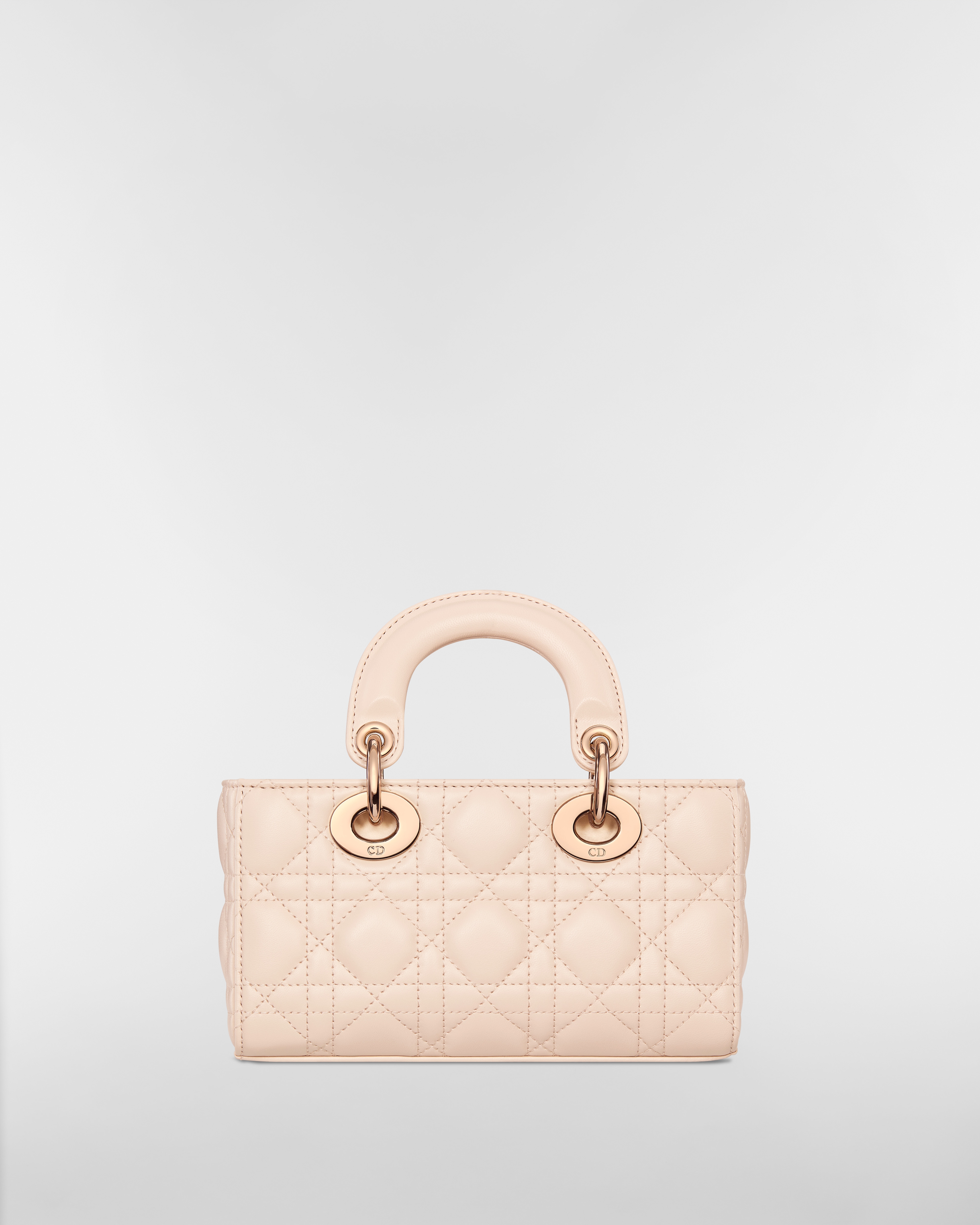 Lady D-Joy 迷你包 砂岩粉 Cannage 籐格紋羊皮 E08