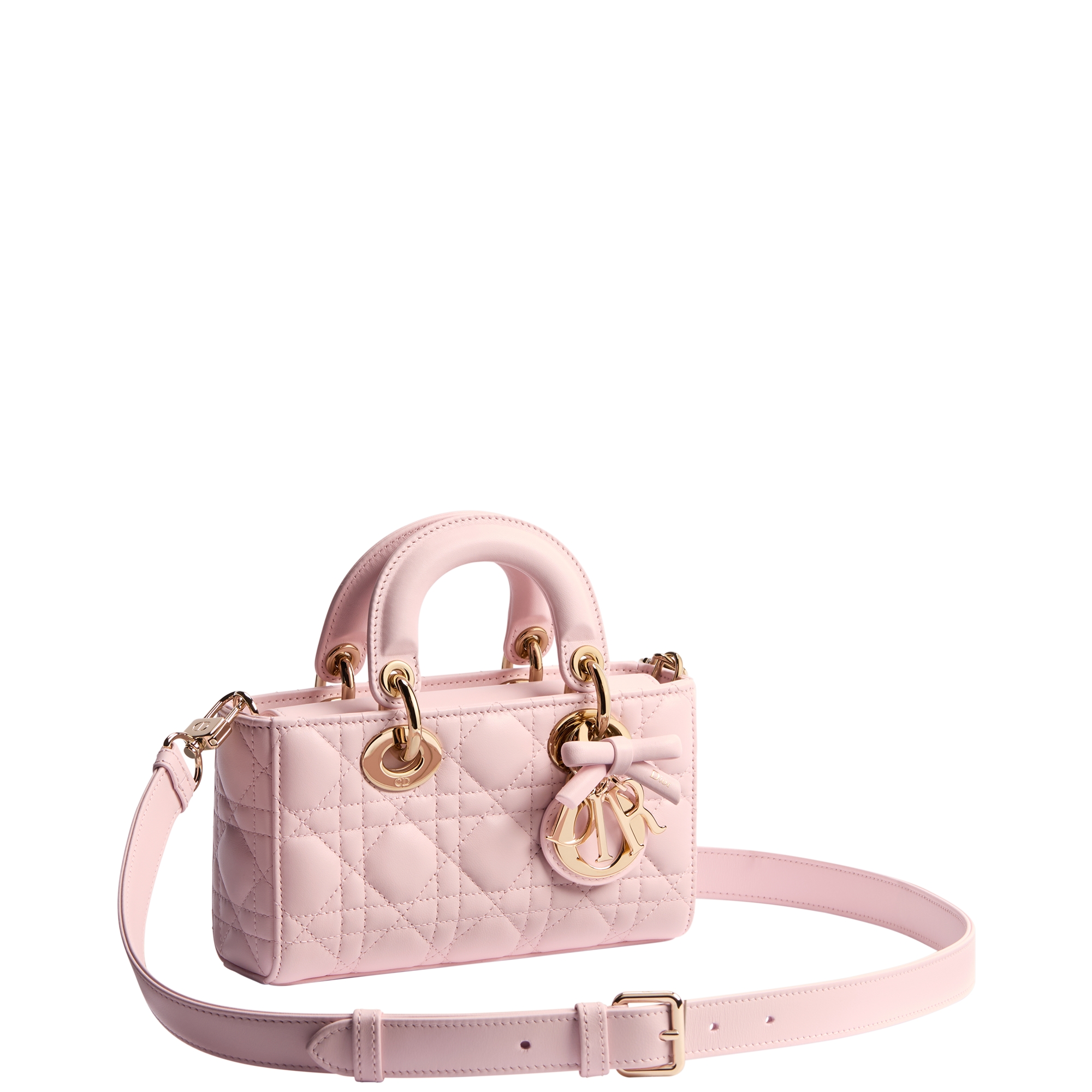 Mini Lady D-Joy Bag Soupir Pink Cannage Lambskin E03