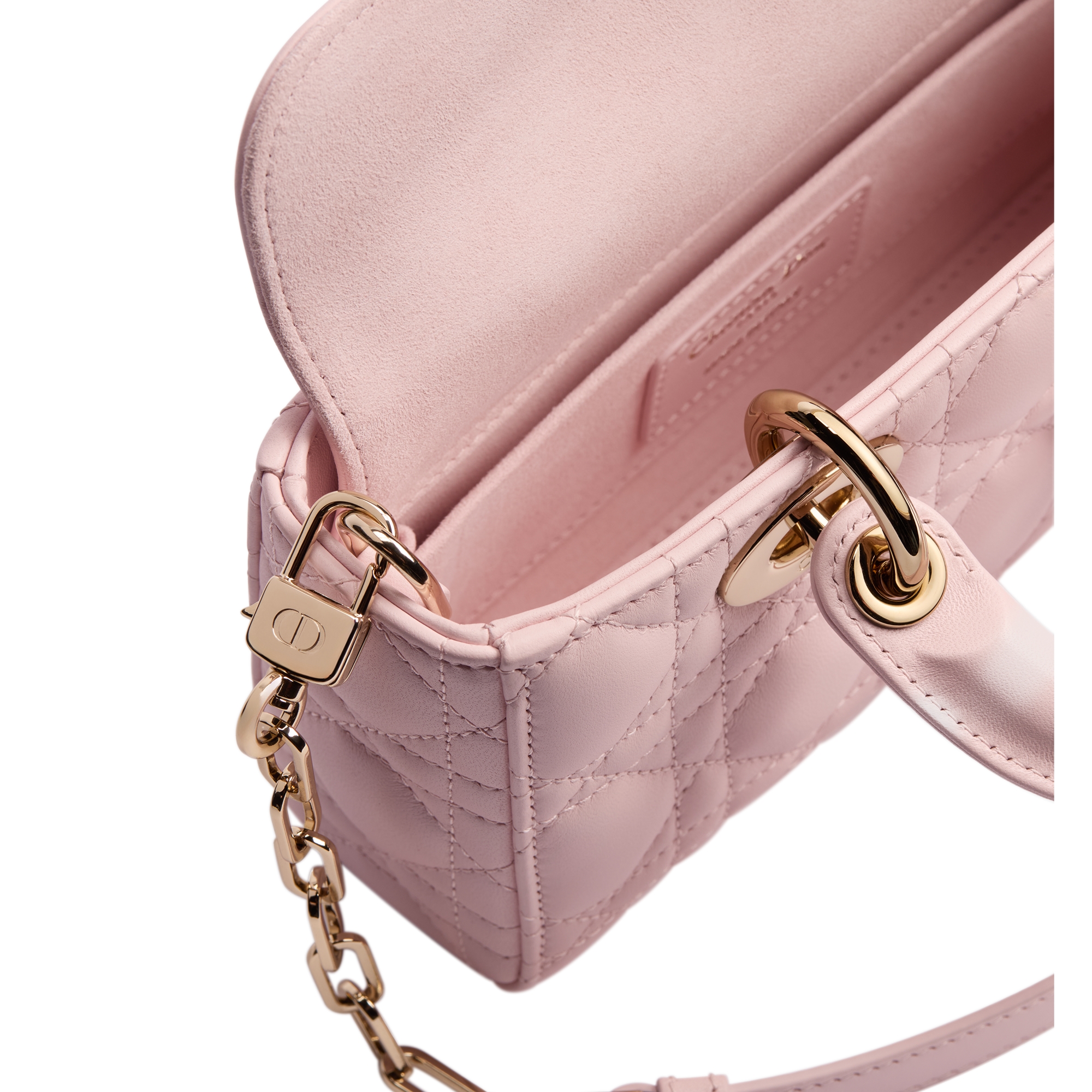 Mini Lady D-Joy Bag Soupir Pink Cannage Lambskin E06