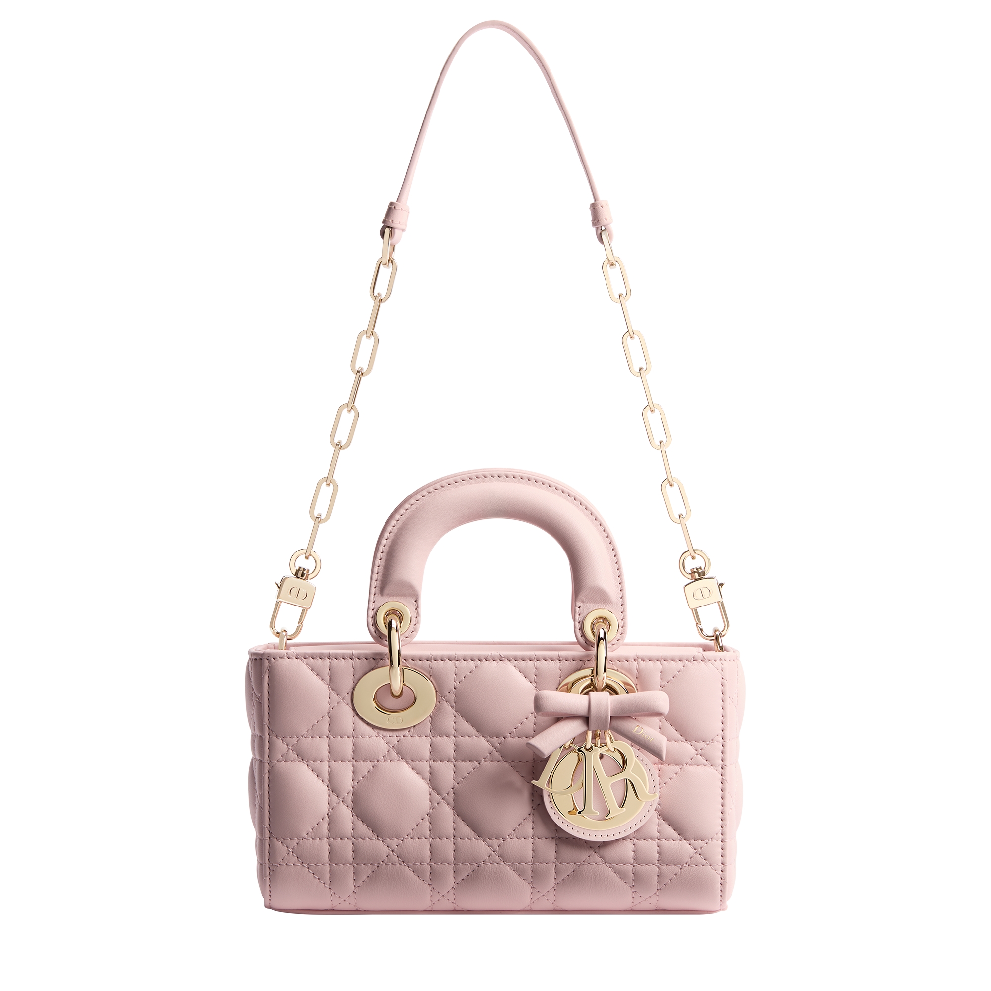 Mini Lady D-Joy Bag Soupir Pink Cannage Lambskin E07