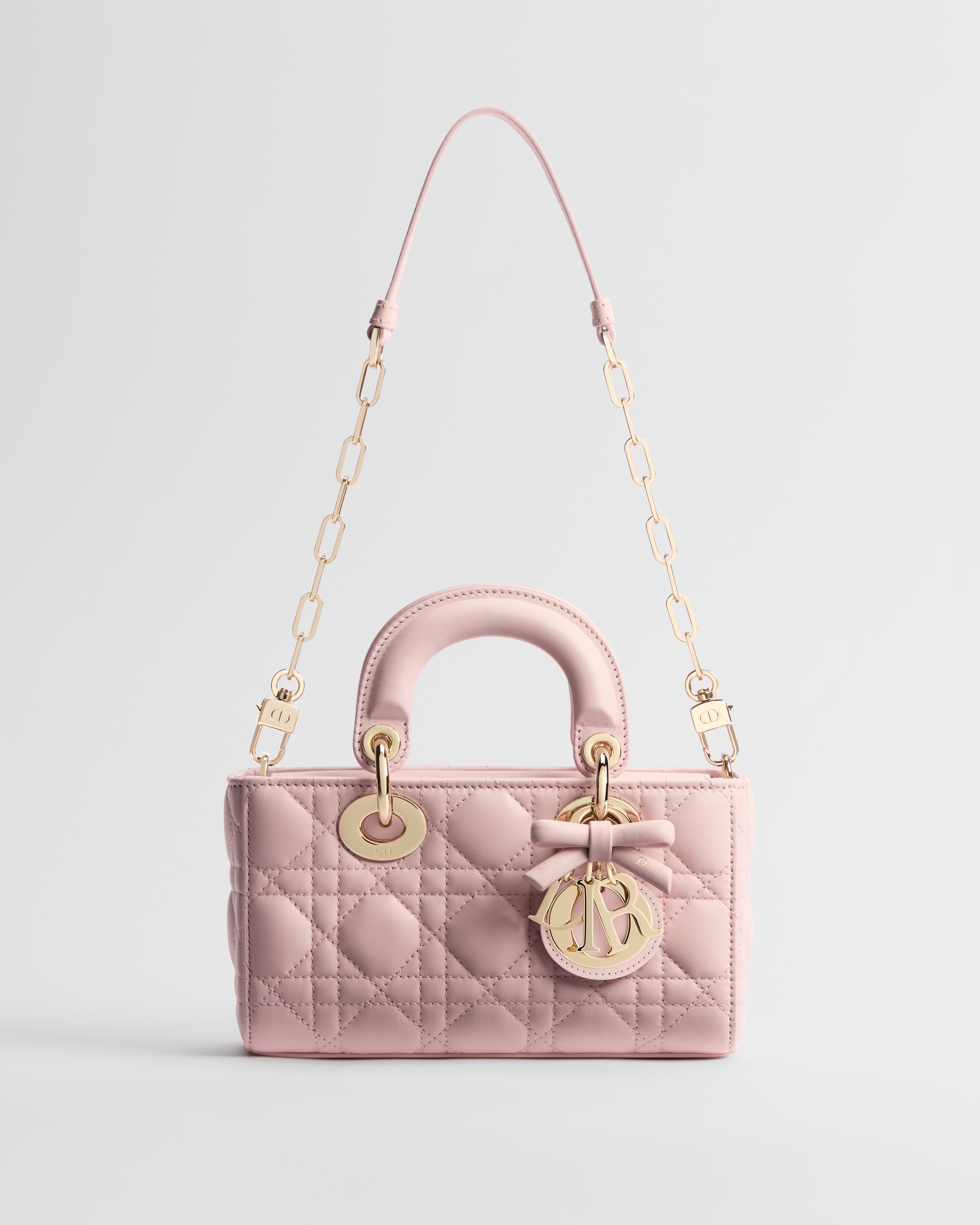 Sac Lady D-Joy Mini Cuir d'agneau Cannage rose Soupir E07