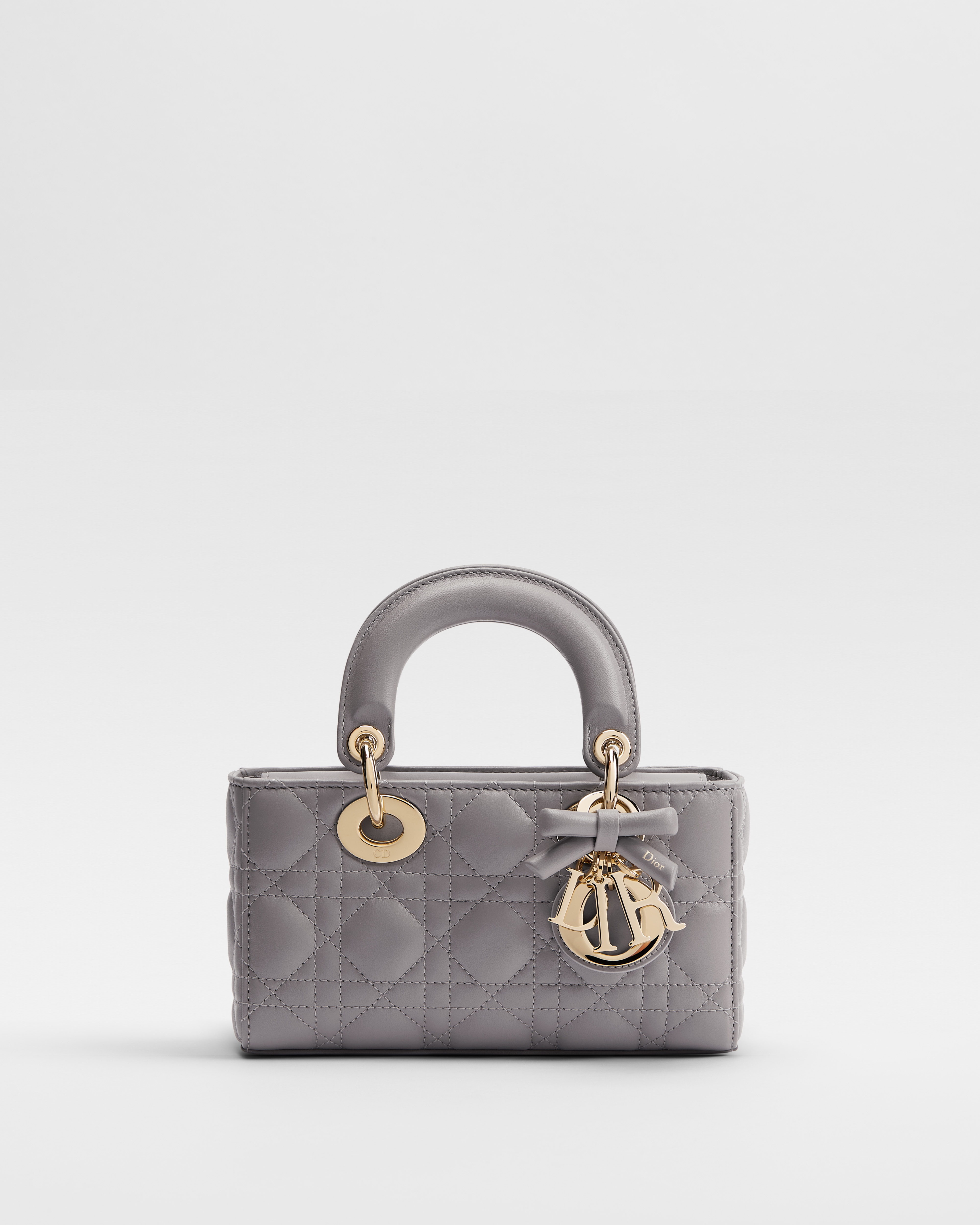 Mini Lady D-Joy Bag Trianon Gray Cannage Lambskin E01