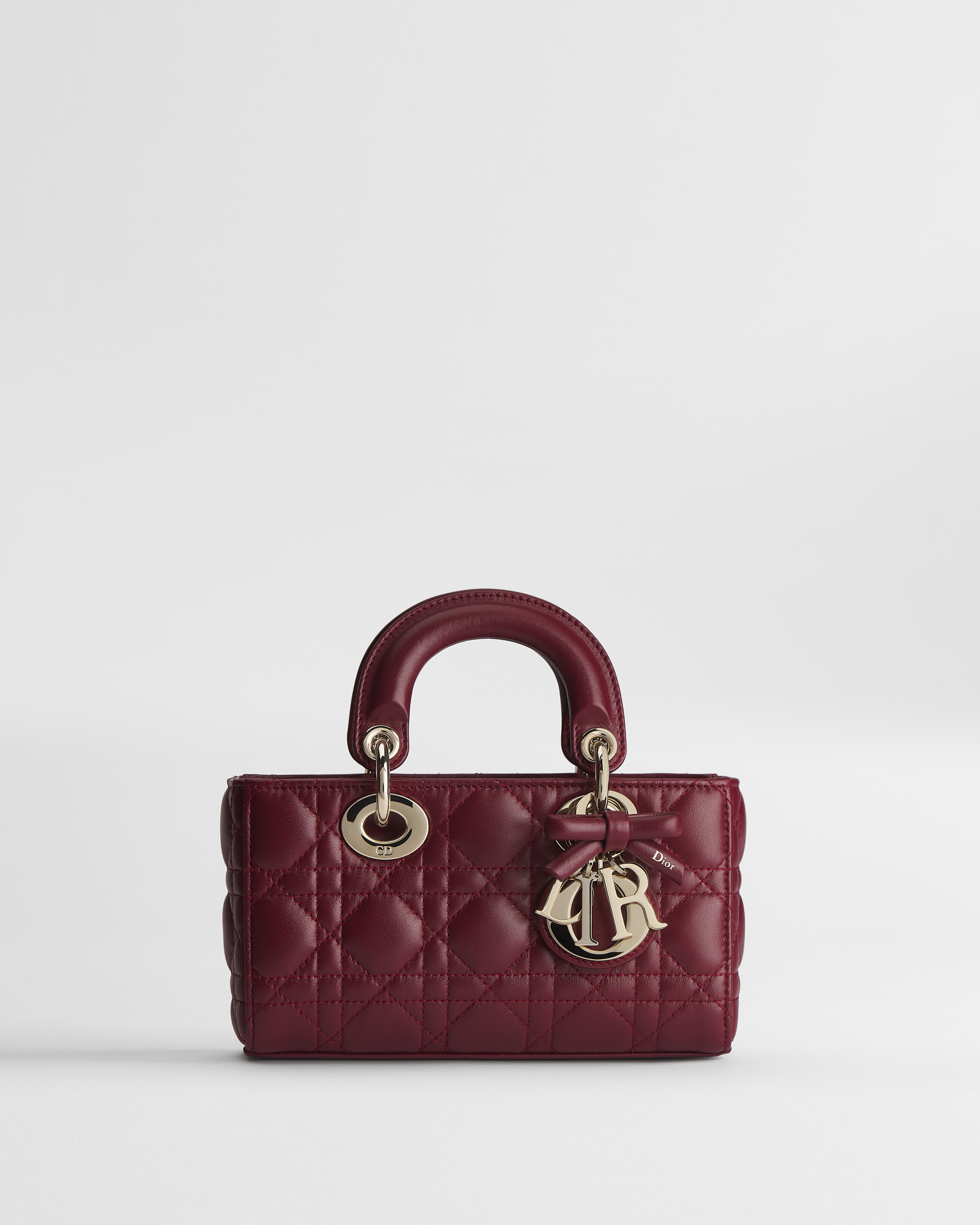 Dior Or Mini Lady D-Joy Bag Rouge Hermitage Cannage Lambskin E01