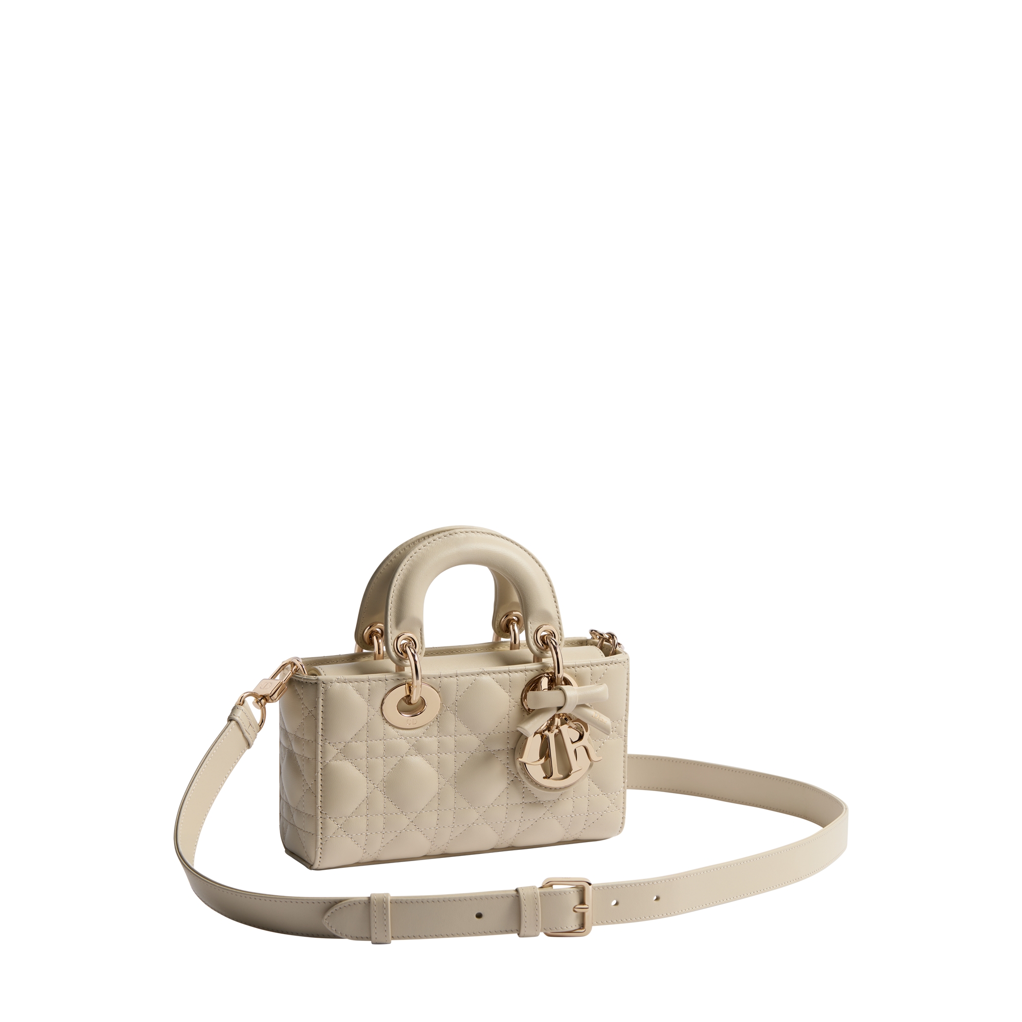 Mini Lady D-Joy Bag Craie Cannage Lambskin E03